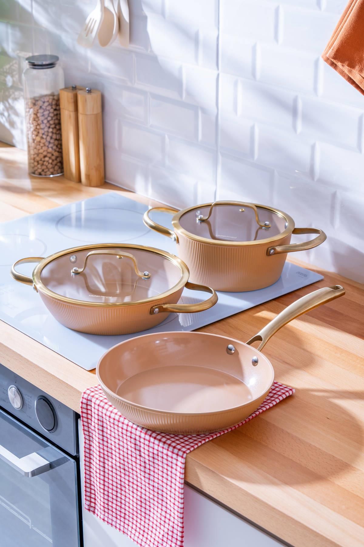 HOMECONCEPT Ultimate Pro 5 Parça Tencere Seti - Rose Gold