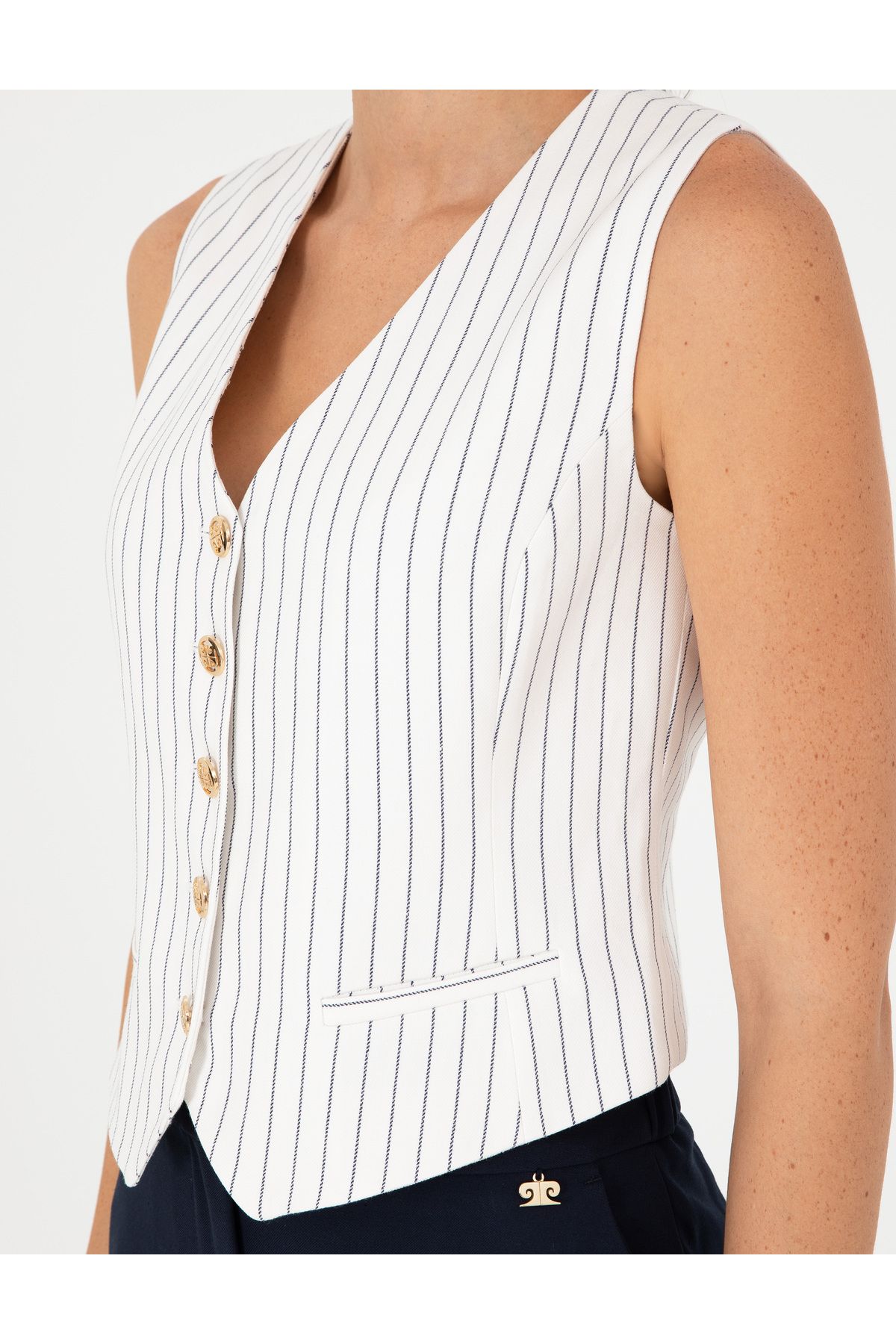 Pierre Cardin-Ecru Crop Top Vest 50292671 -Vr019 7