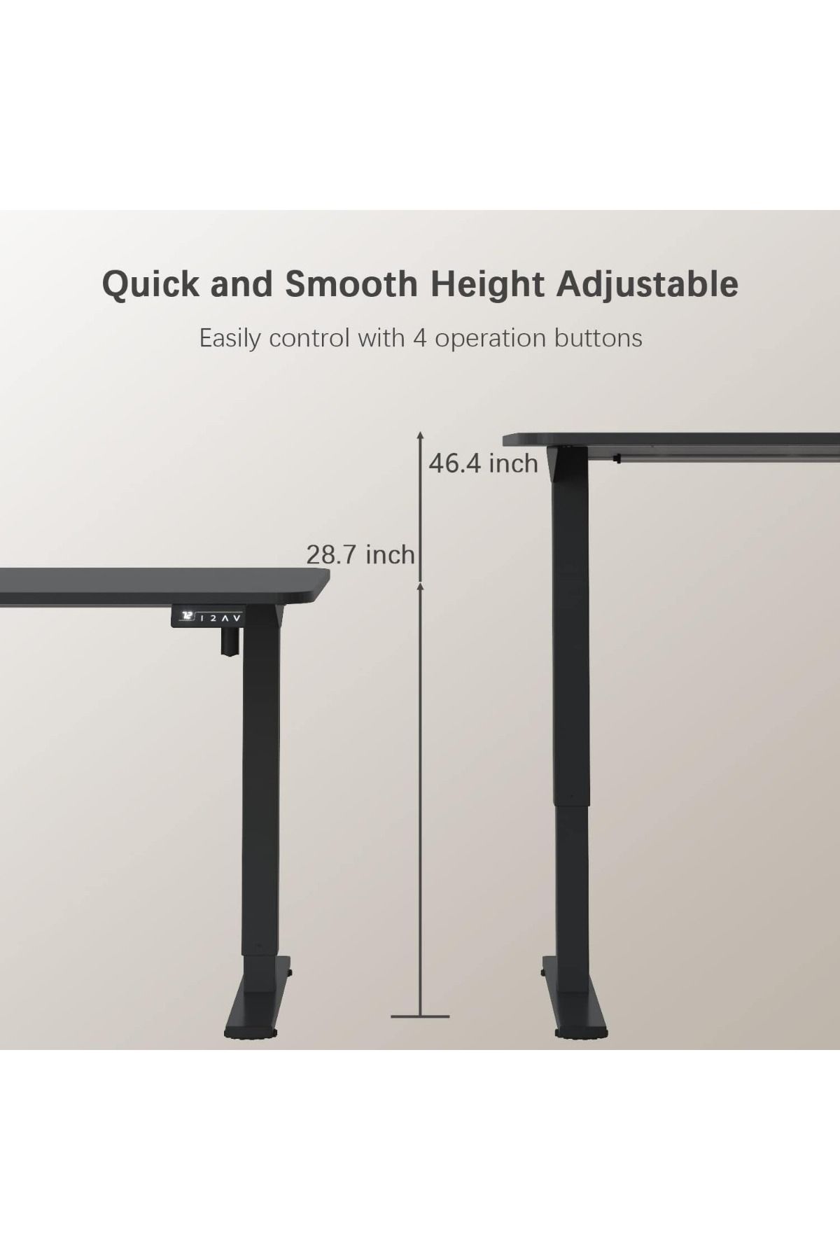 Mahmayi-Simplistic Black Standing Desk with Adjustable Legs Ideal for Home and Office 3