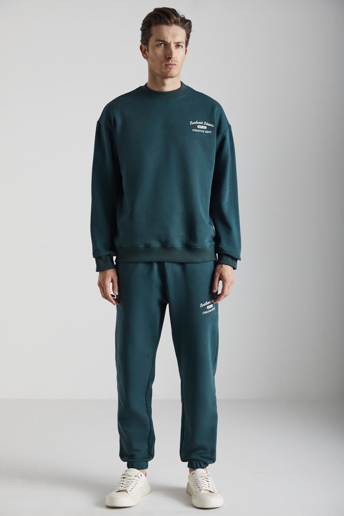 GRIMELANGE-Nottingham Men's - 2-Piece Dark Green Organic Cotton Tracksuit Set 2