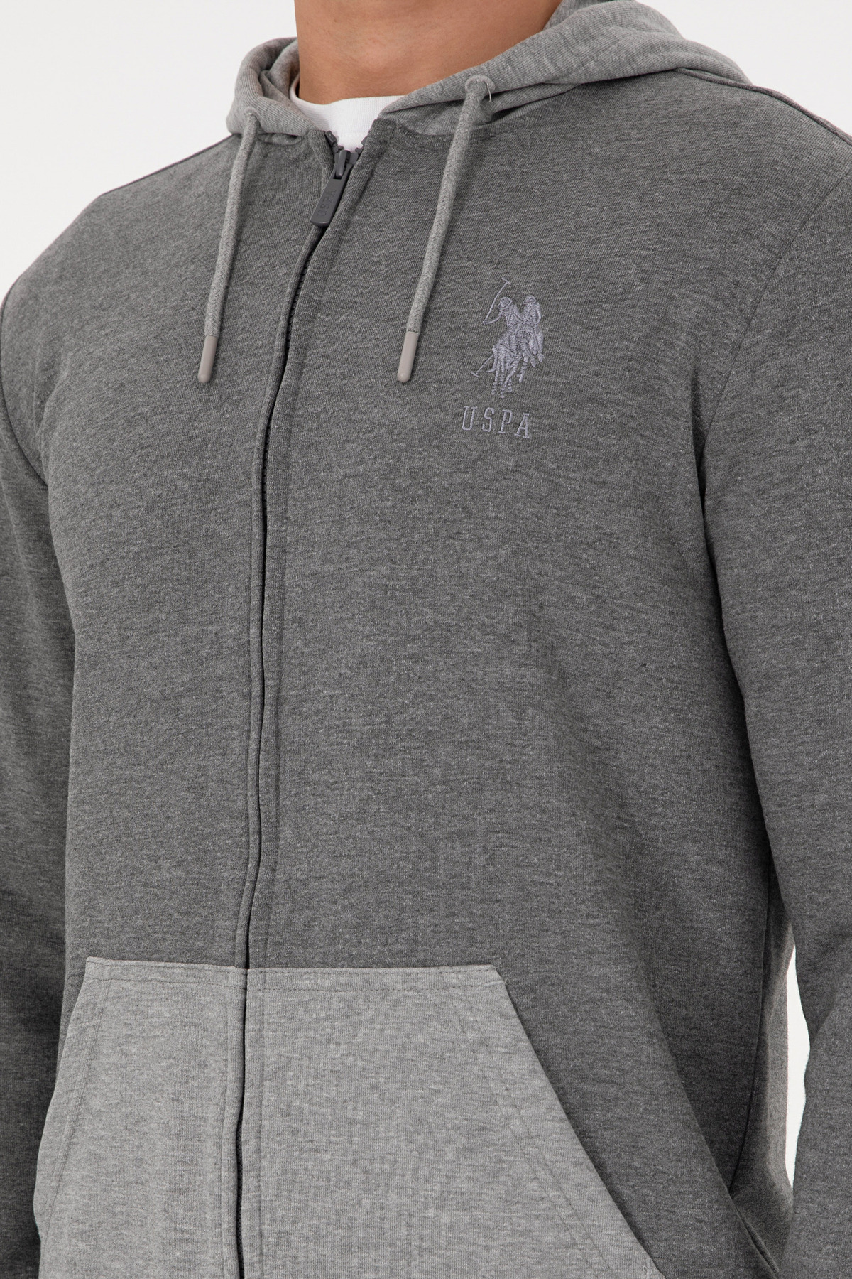 U.S. Polo Assn.  Erkek Antrasit Melanj Örme Hırka 50290255-VR081 - Görsel 7