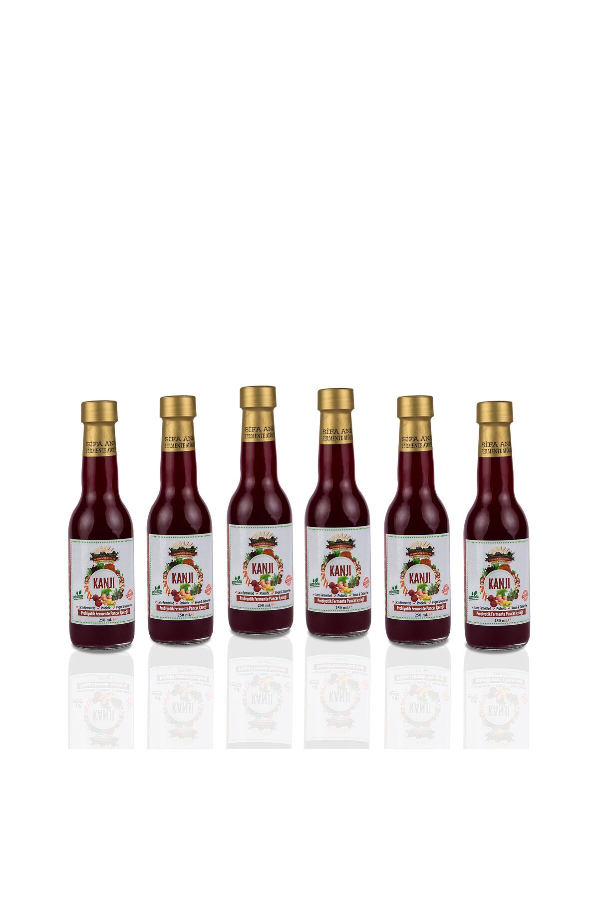 ŞİFA ANA 6 Adet Pancar Kanji (250ml.) Cam Şişede