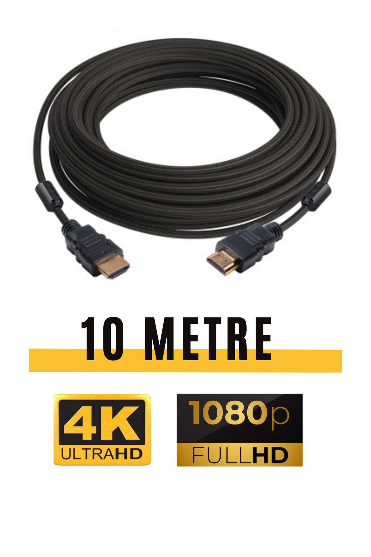 Sarftech Ultra HD 4K HDMI Kablosu 10Metre Yüksek Hızlı HI-Speed 3.0 Çift Kat 1.Sınıf Örgülü HDMI Kablo