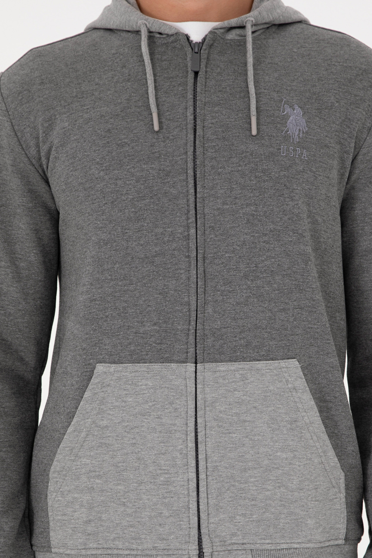 U.S. Polo Assn.  Erkek Antrasit Melanj Örme Hırka 50290255-VR081 - Görsel 6