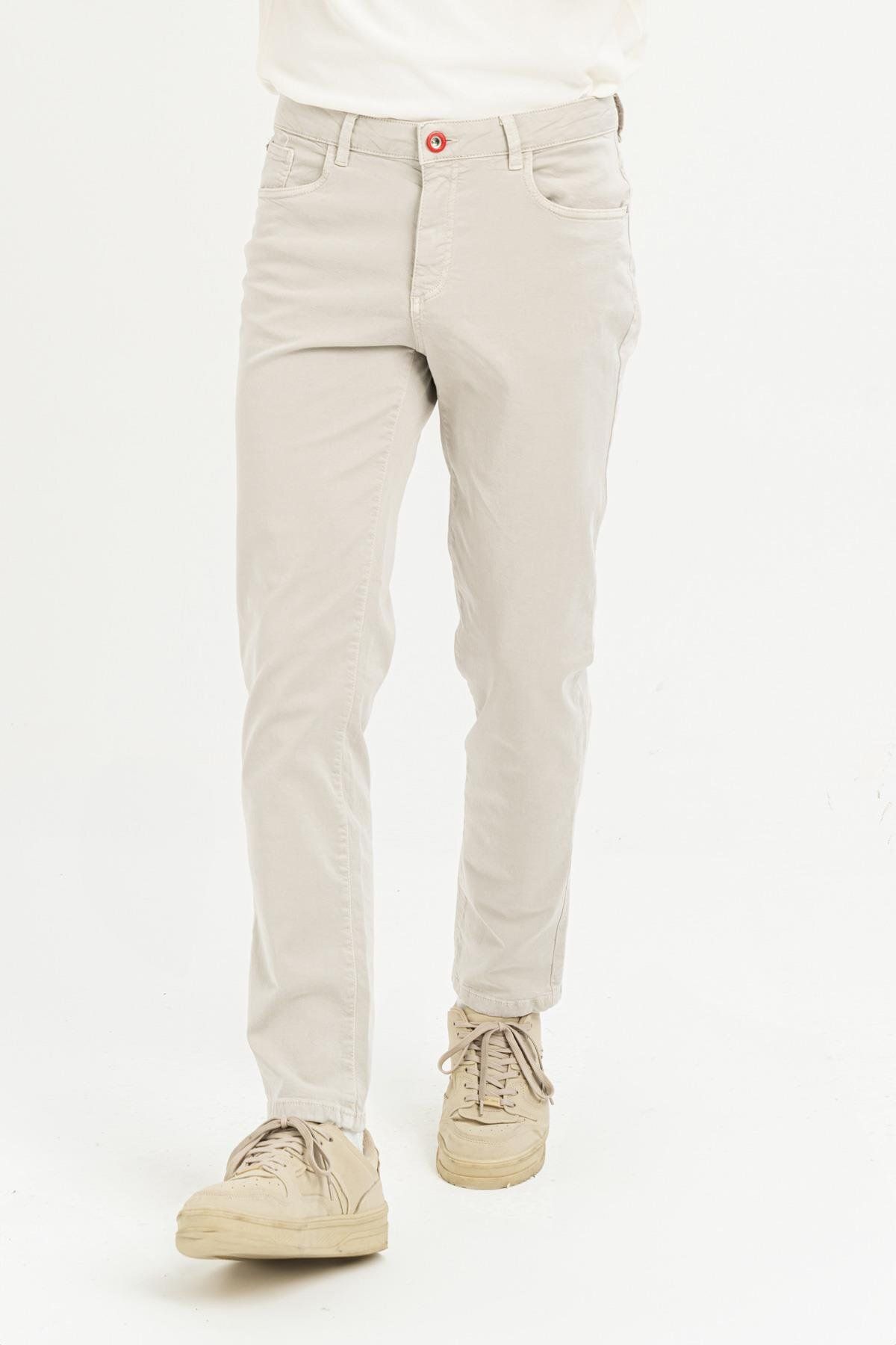 GMG FIRENZE-Stone Colored Men's Trousers - Standard Waist, Regular Fit Gu24mss01210 4