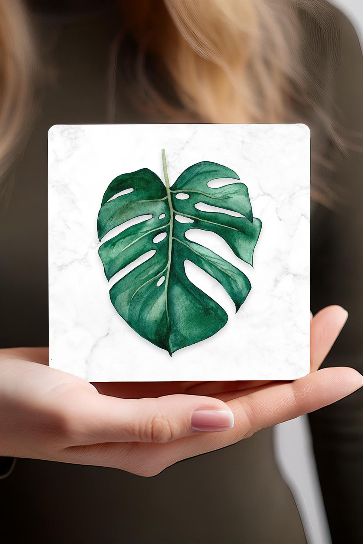 Pinecone-Minimalist Abstract, Leaf Stone Coasters Desktop Protective Coasters Set of 4 10x10cm Sc427 4