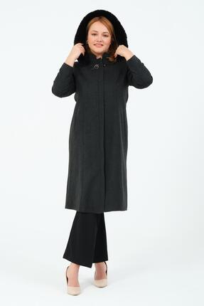 GLR&GYM ŞEHNAZ KADIN BÜYÜK BEDEN ASTARLI KAPÜŞONLU KAŞE KABAN