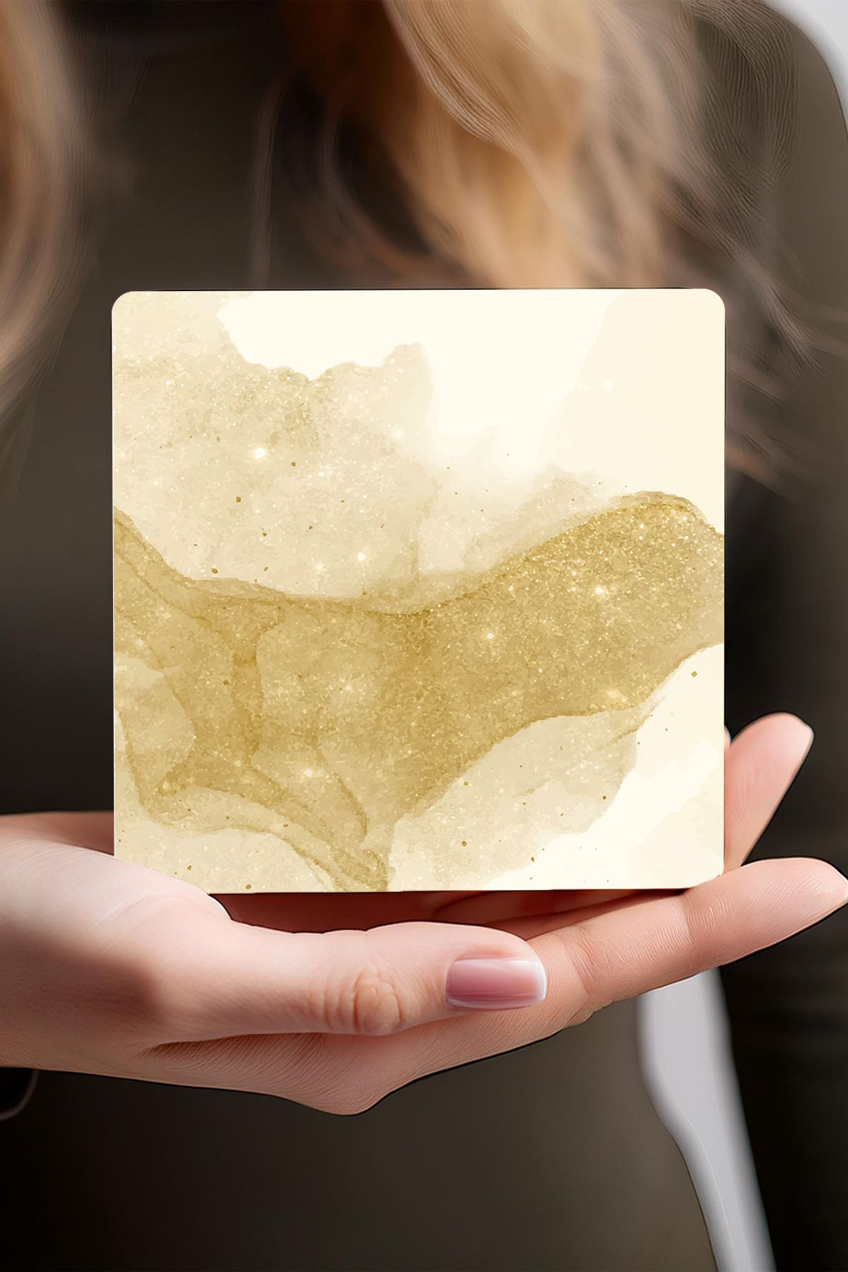 Pinecone-Abstract Art, Pattern Stone Coasters Desktop Protective Coasters Set of 4 10x10cm Stone Coasters 4