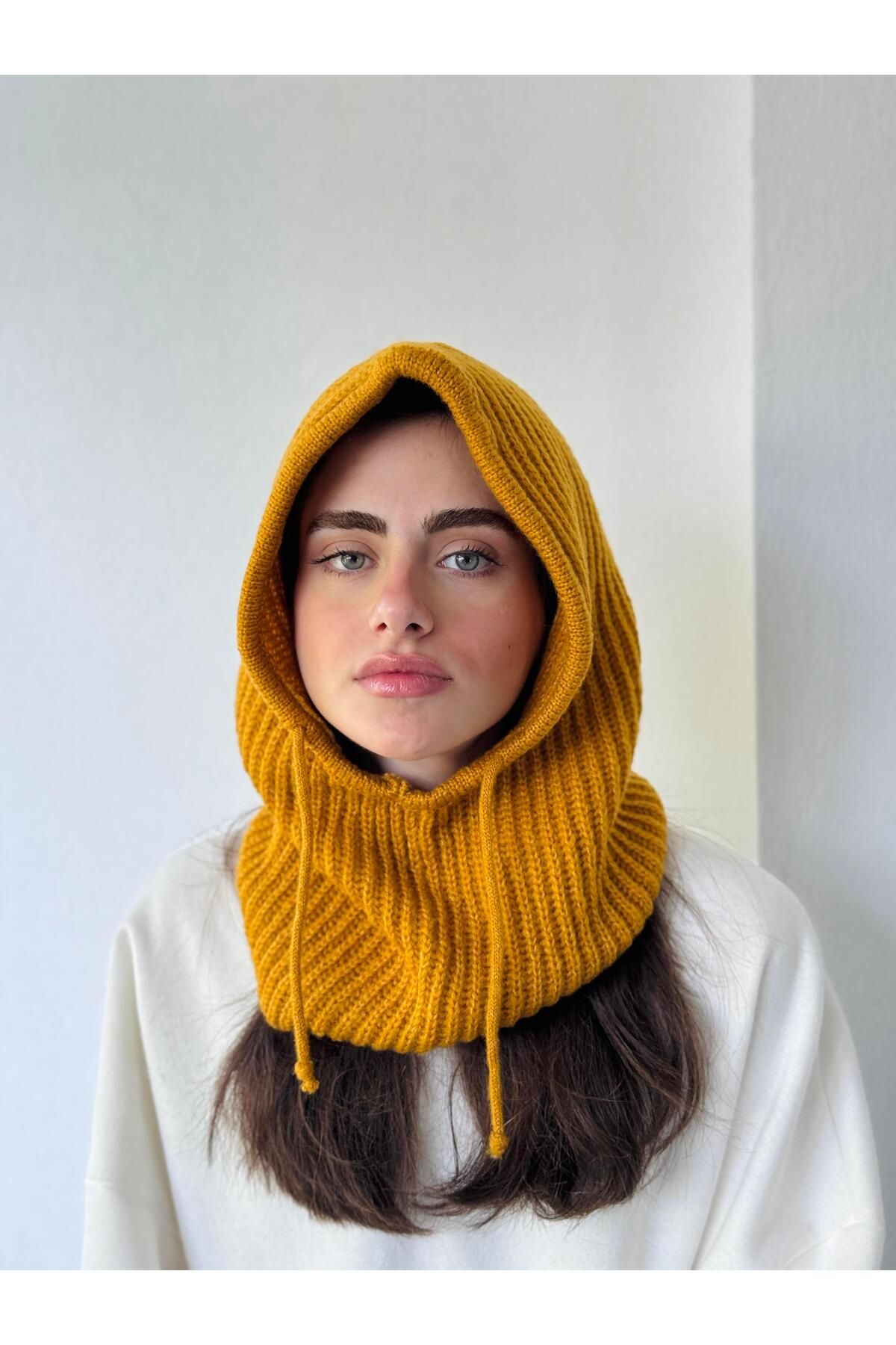 Retrobird-Mustard Unisex Knitted Snow Mask 3