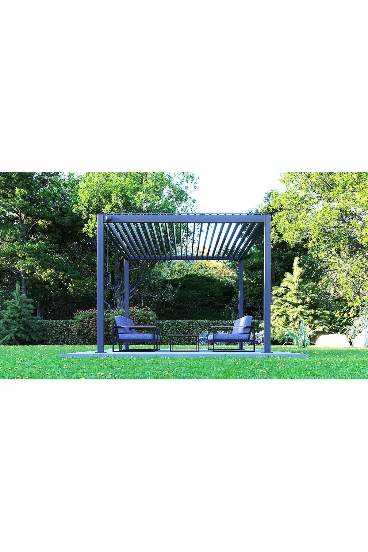 Adezza Kozmos Alüminyum Pergola - 3.0m x 3.0m - Antrasit