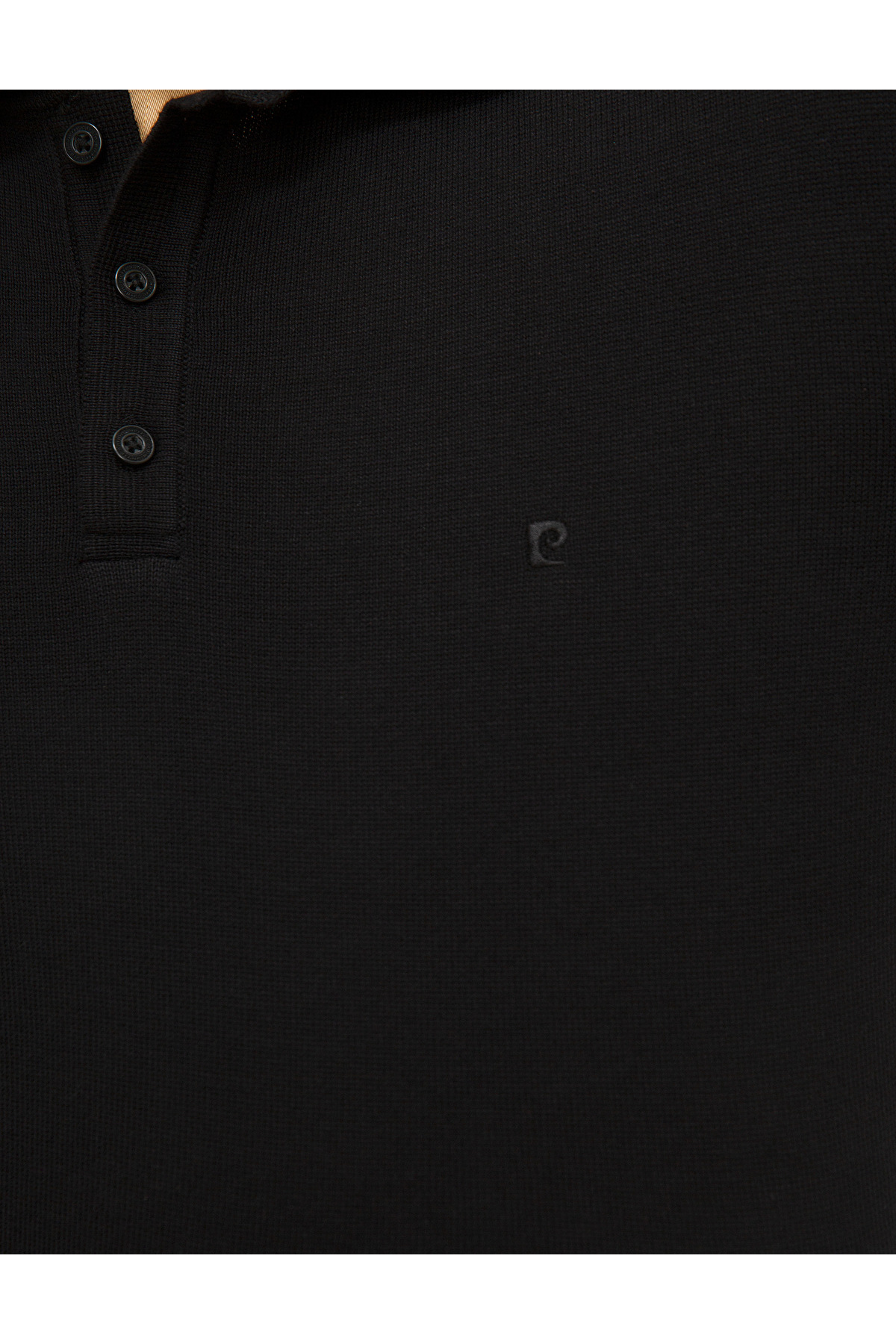 Pierre Cardin Siyah Slim Fit Polo Yaka Basic Triko Kazak 50214242-VR046 görsel 6