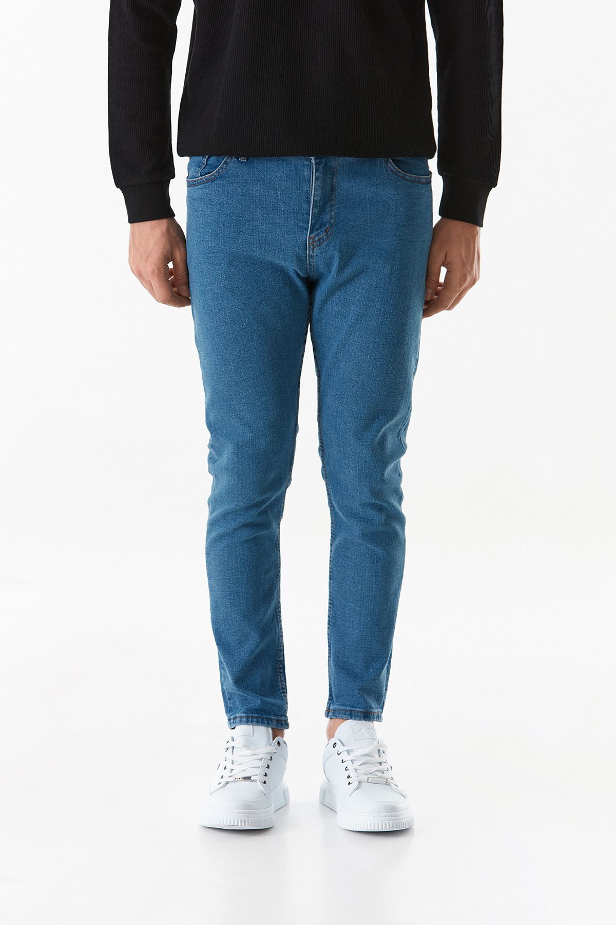 Fulla Moda-Zippered Straight Jean Trousers 8