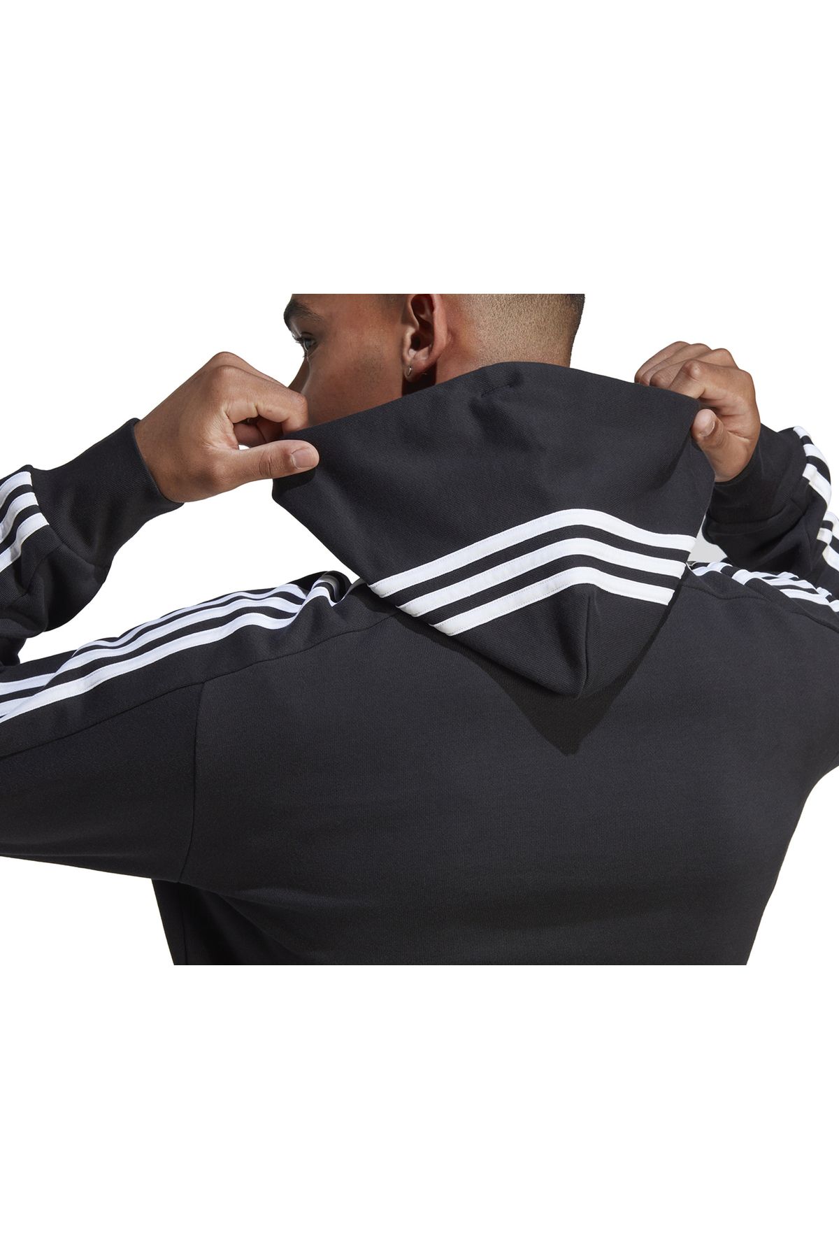 adidas-Pánské ležérní mikiny M 3S Ft Hd - IC0435 Černá 8