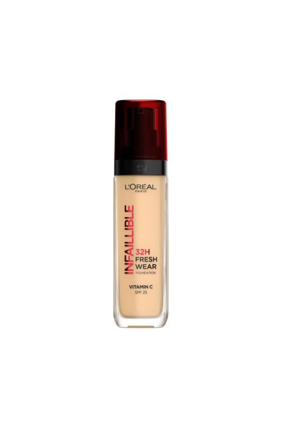 L'Oreal Paris L'Oréal Paris Infaillible 32H Fresh Wear C Vitaminli Fondöten - 125 Natural Beige Kapatıcı