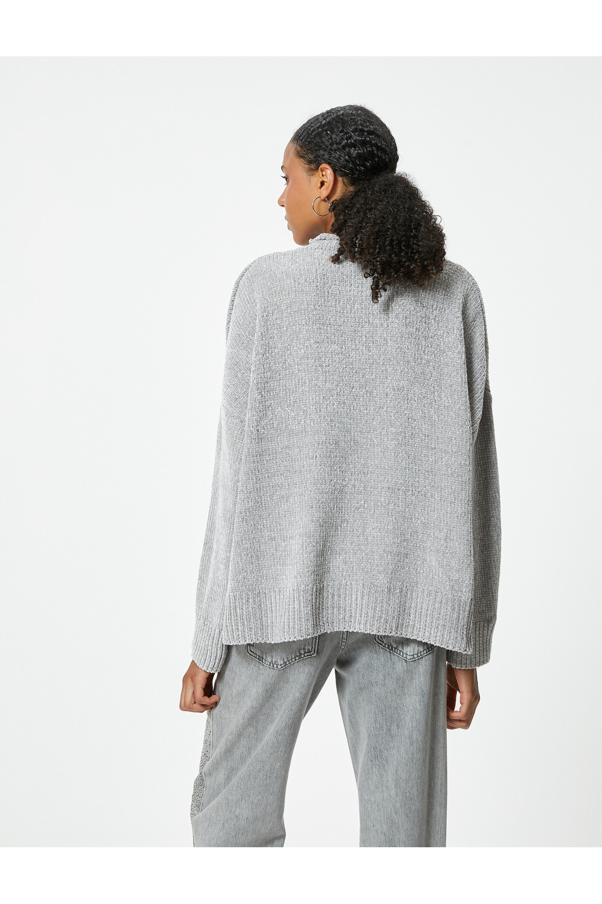 Koton  Basic Triko Kazak Bisiklet Yaka Uzun Kollu Düşük Omuzlu - Görsel 4