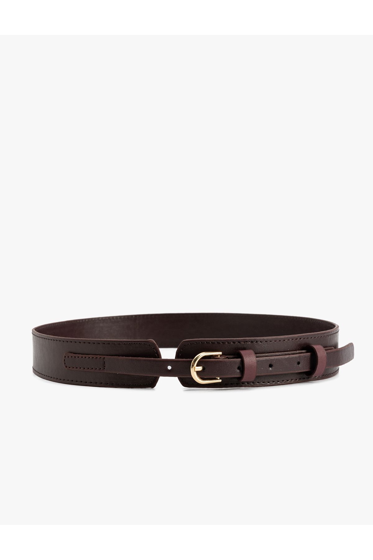 Koton-Faux Leather Belt - Double Layer with Metal Buckle 1