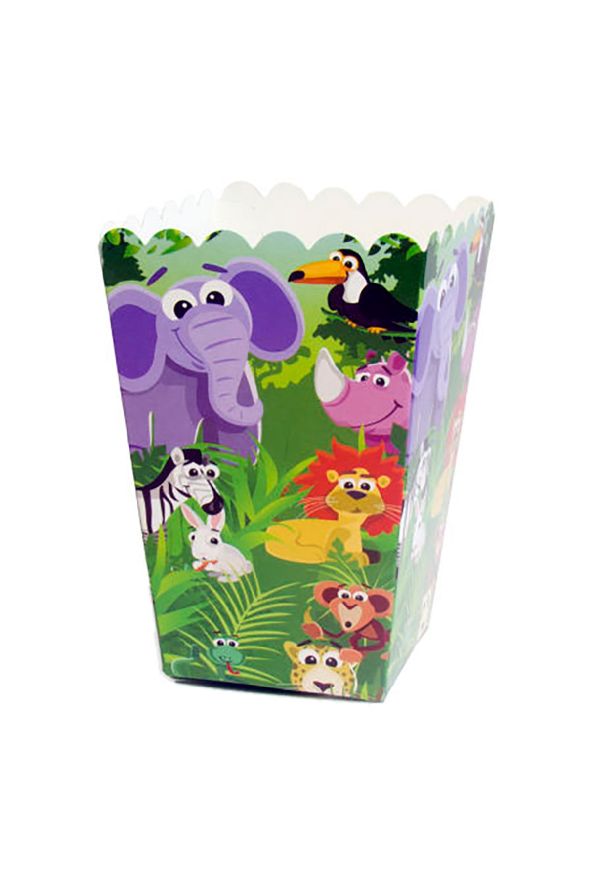 Neşeli Ambalaj-Box of 8 Safari Pattern Popcorn and Popcorn Chips 1