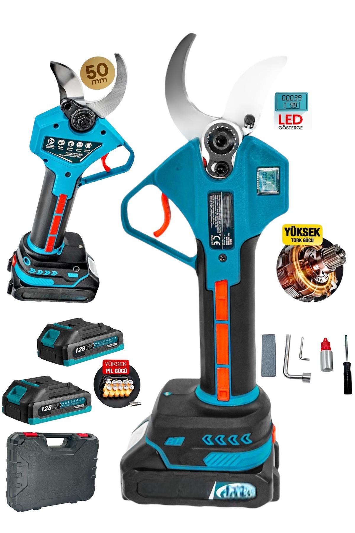 OG GERMANY STEEL 20Ahx Çift Akülü 50MM Çift Kademeli Akülü Budama Makası Bağ Makası BAKIR SARGI