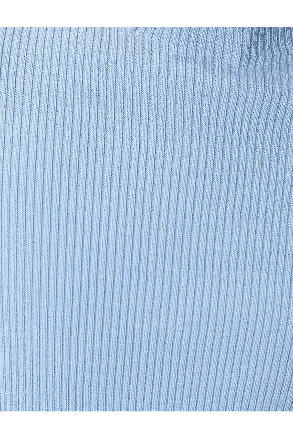 Koton-Knitwear Sweater Short Sleeve Ribbed Round Neck 6