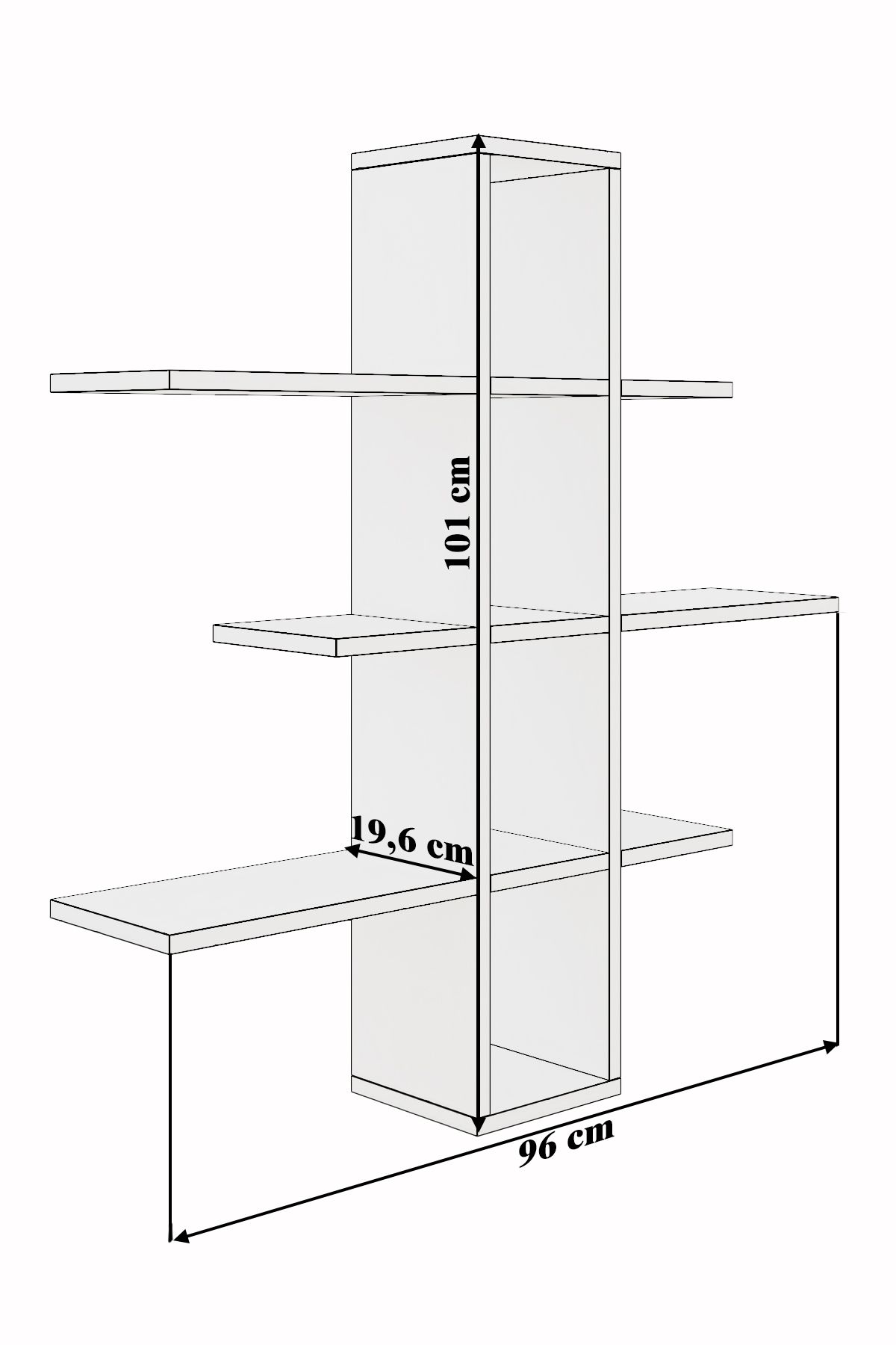 moka park avm-10 Compartments 3 Shelves Wall Mounted Decorative Multi-Purpose Shelf Bookcase 3