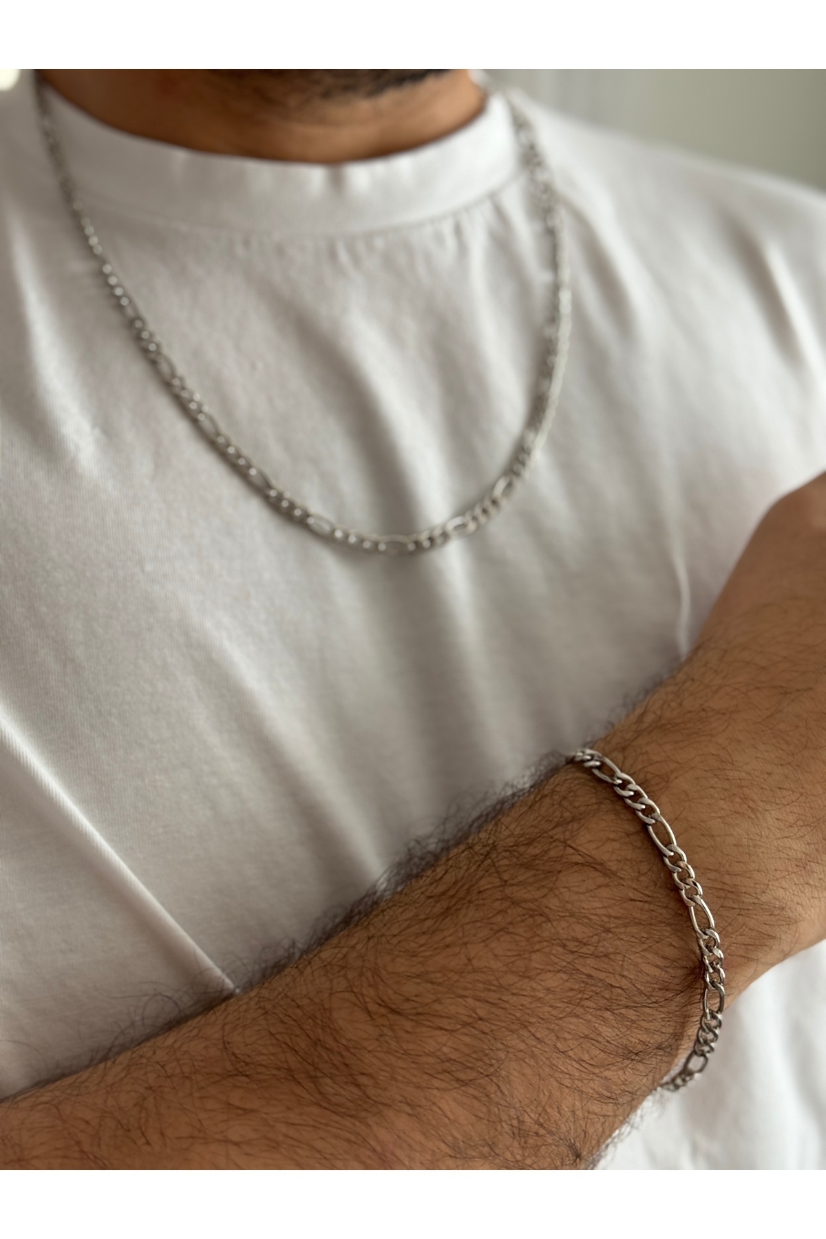 HERCY-Men's Nostalgia Chain Necklace Bracelet Set| Men's Pendant| Men's Bracelet| Men's Chain Set 2