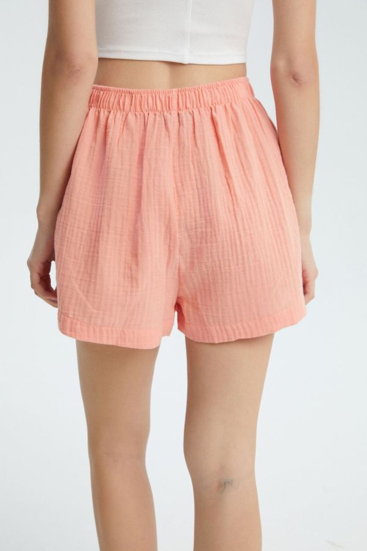 Hiccup-Linen High Waist Elastic Waist Shorts 5