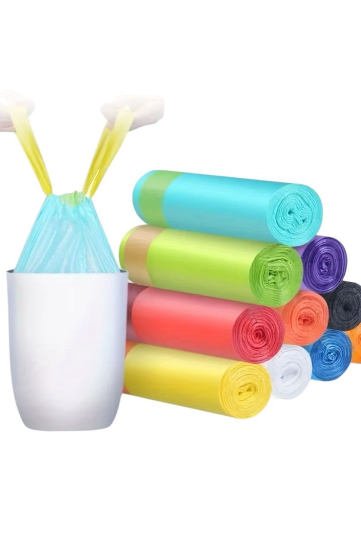 ARVALE-65X70 Lemon Scented Drawstring Large Size Garbage Bag - 100 Pieces (10 Packs) 60 Liters Garbage Bag 5