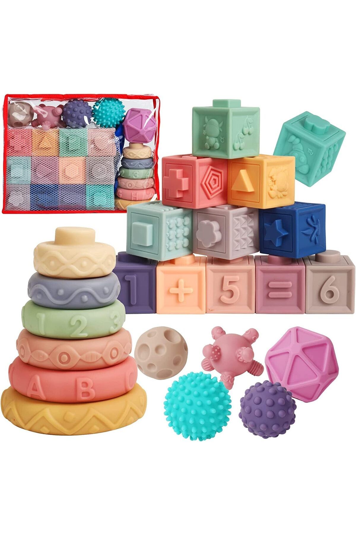 Arabest-Baby Blocks set,Children's building block toys,Silicone building blocks 1