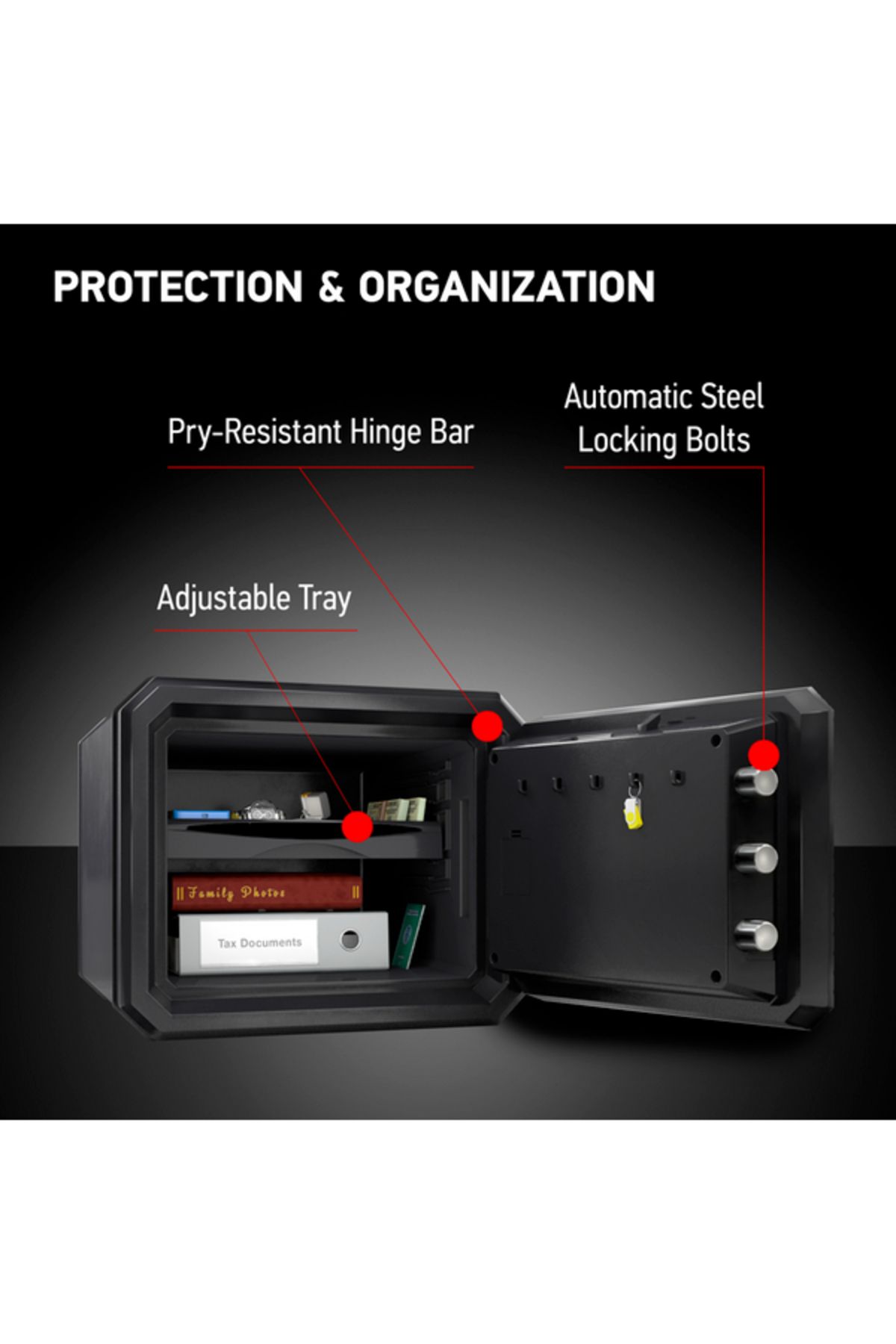 Sentrysafe-Fireproof Digital Combi and Override Key Safe 25kg 4