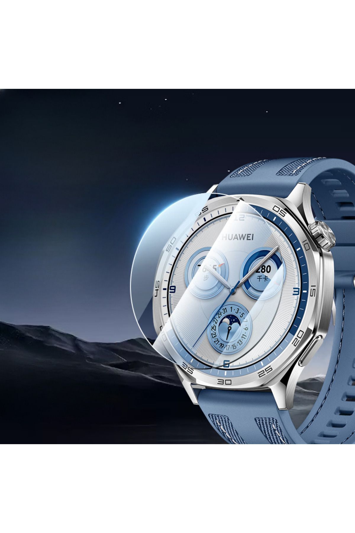İncisoft-Huawei Watch Gt5 46mm Compatible Tempered Glass Screen Protector with Easy Application Apparatus 5