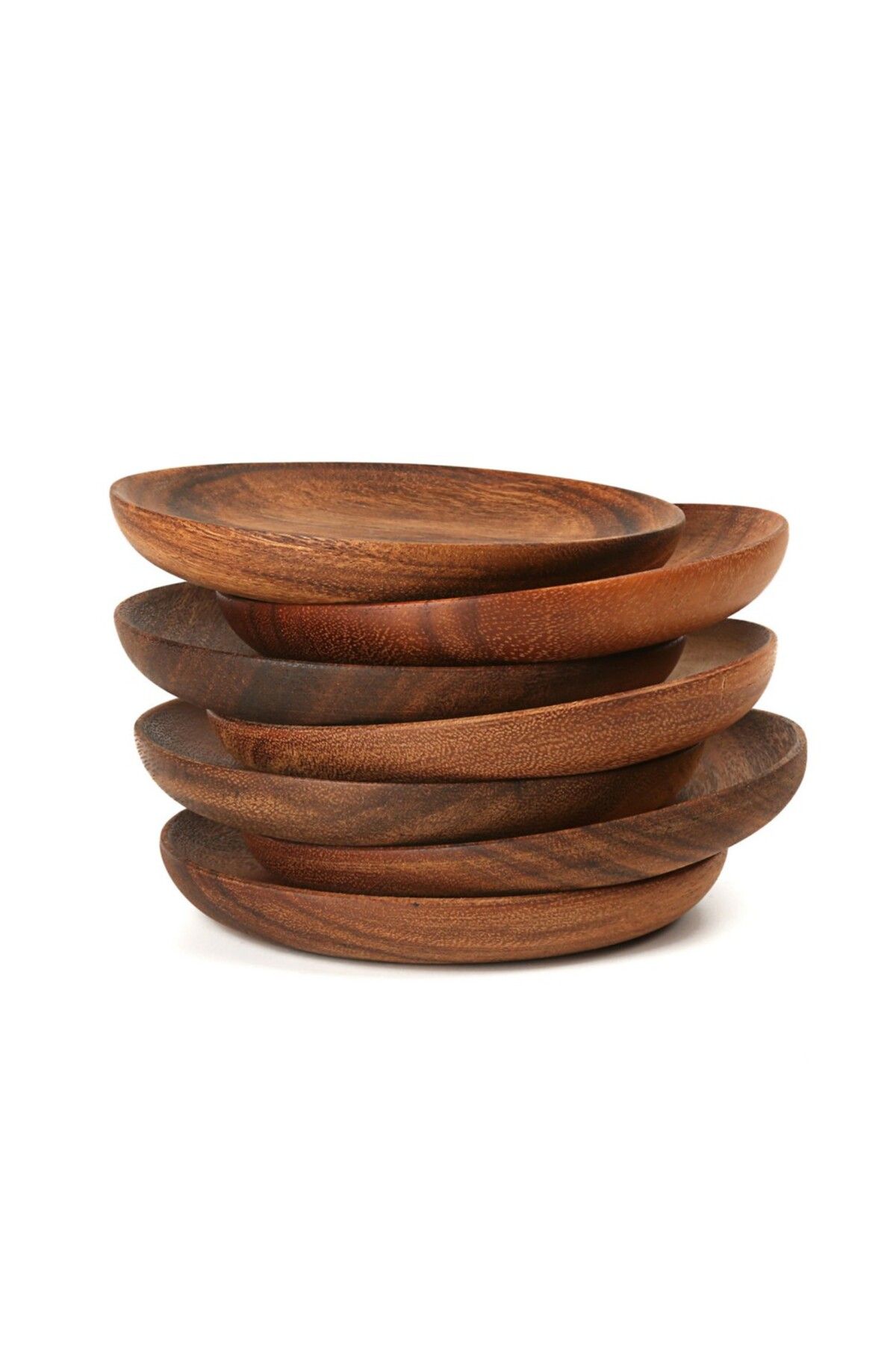 Choice-Acacia Wood Dinner Plate 4 inch Round Wood Plate Easy Cleaning Lightweight Unbreakable for Dishes 7