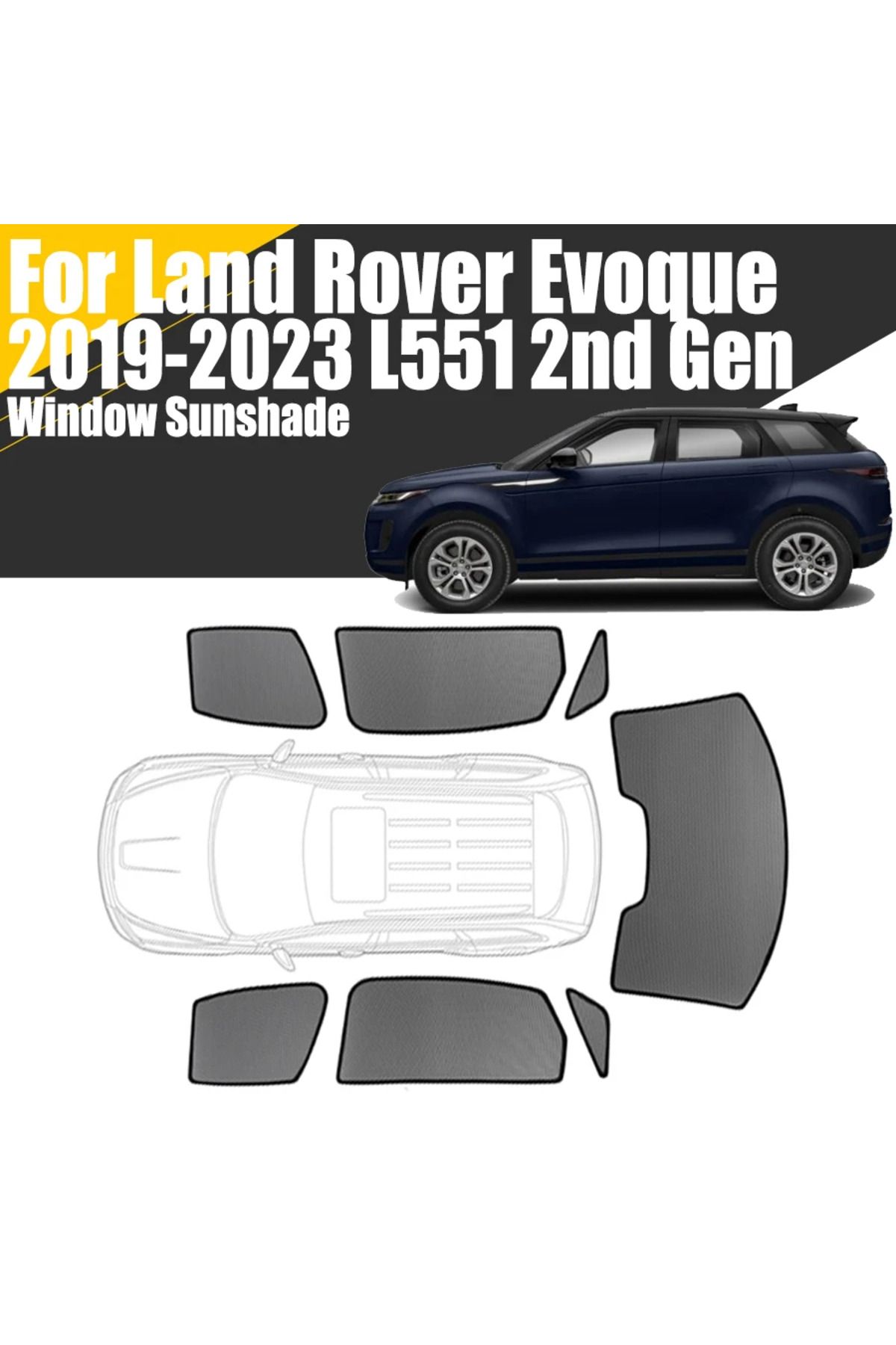 Choice-Custom Magnetic Car Window Sunshade For Land Rover Range Rover Evoque L551 2019-2023 Curtain Mesh... 2