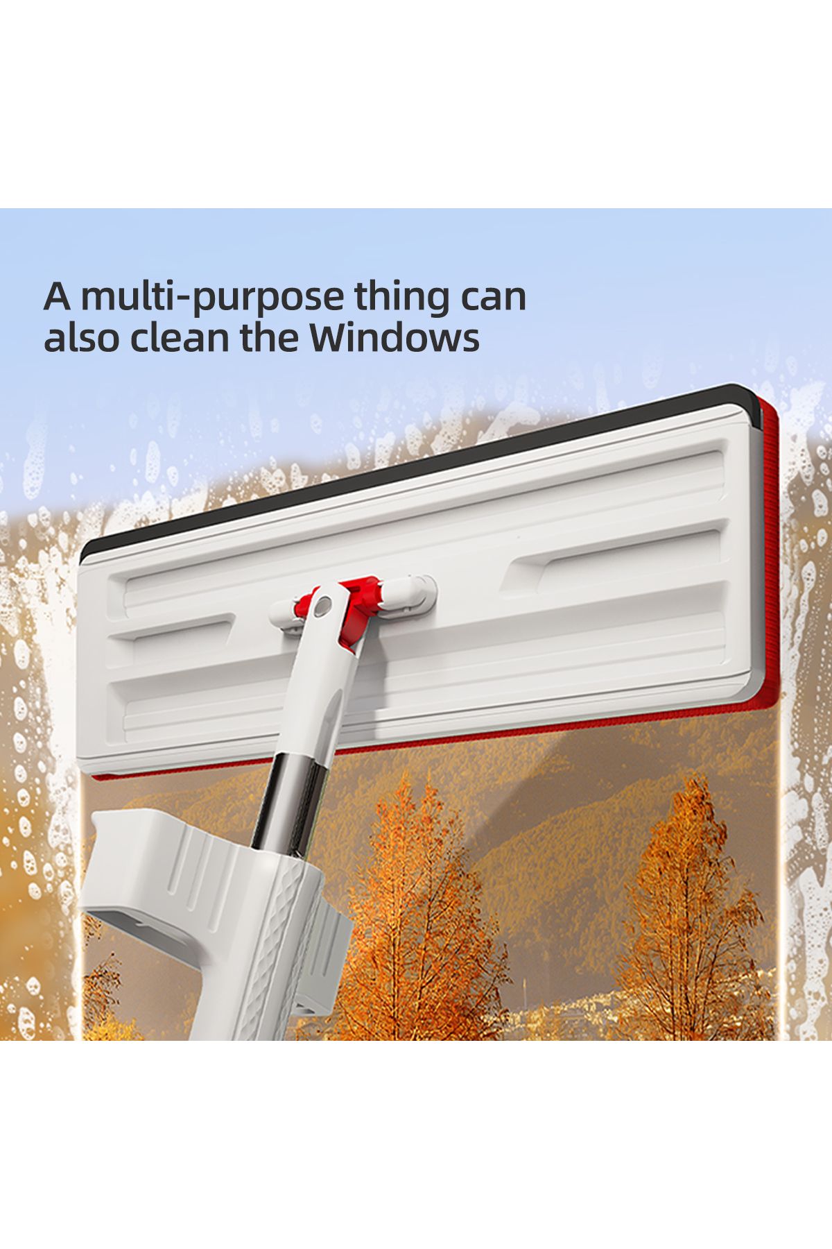 Choice-2 in 1 Long Handle Hands free Wash Flat Mop with EVA Scraper, Wet And Dry Use Floor Mop, Dust Rem... 7