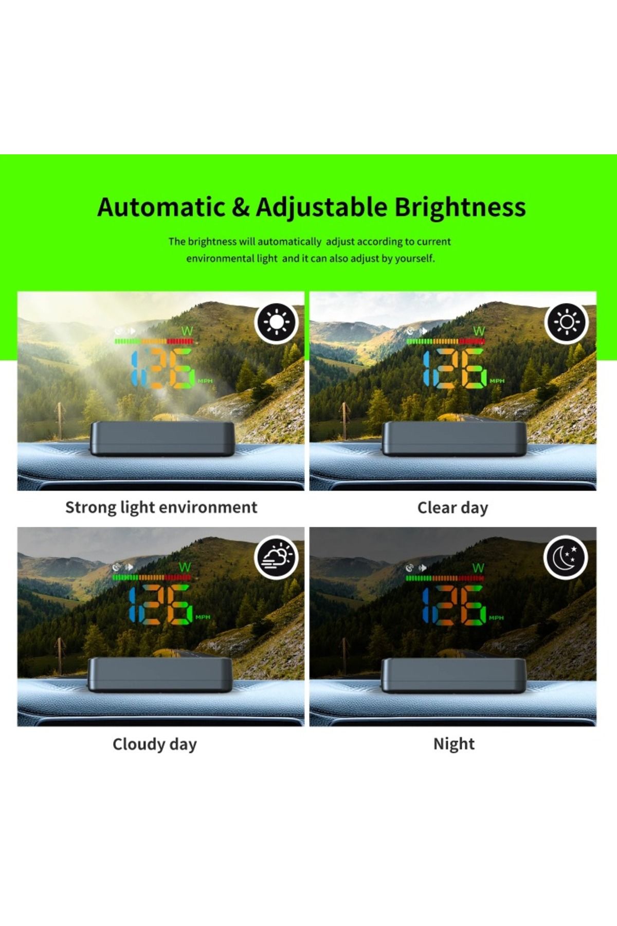 Choice-Head-up Display Car HUD H4 GPS Universal Digital Speedometer KM/H MPH Windshield Projector Speed ... 5