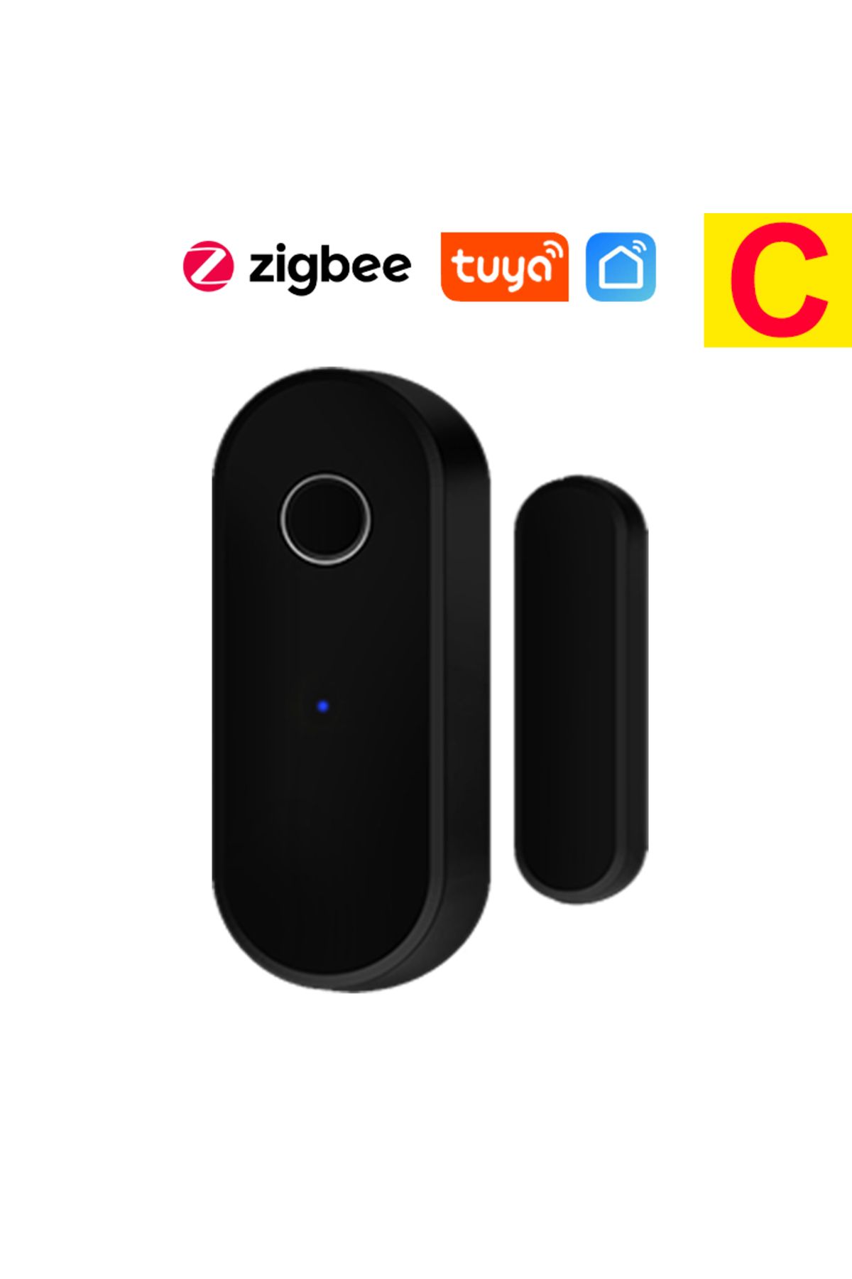 Choice-الخيار C Tuya Smart Zigbee مستشعر الباب وكاشف فتح وإغلاق نافذة الباب ونظام أمان المنزل الذكي باللون الأسود 1