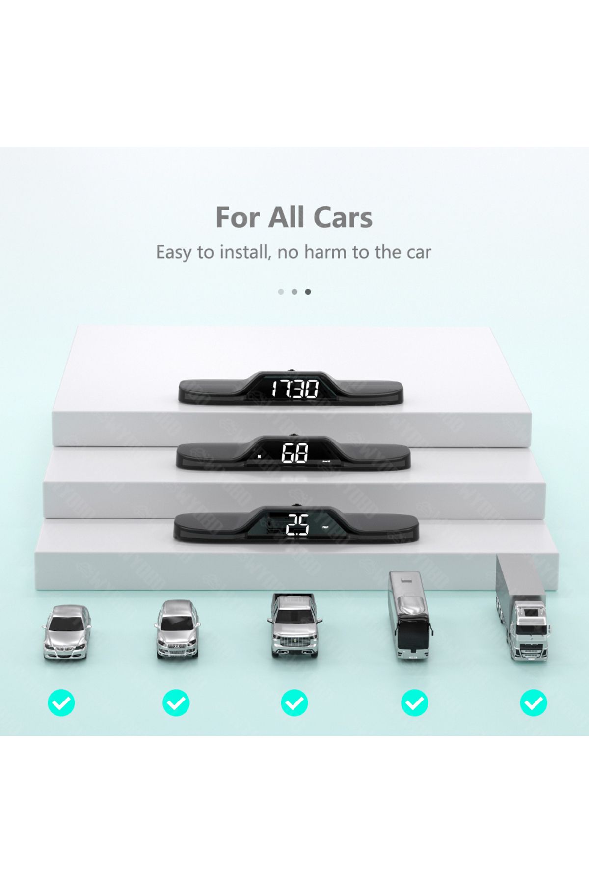 WYOBD-G15 HUD GPS Car Speedometer Electronic Digital Clock Head-Up Display Smart On-board Compute... 6