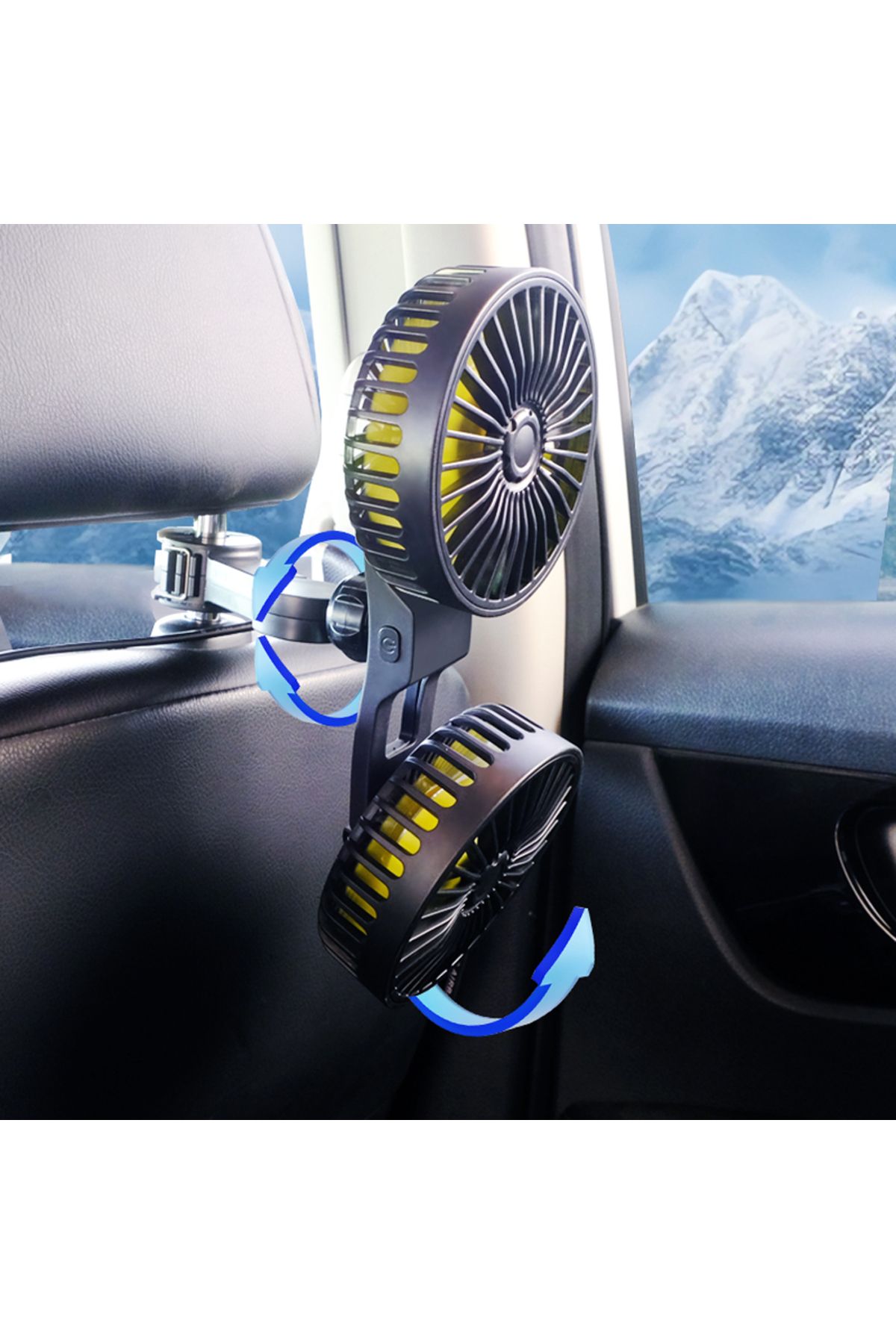 Choice-12V/24V Car Seat Back Cooling Fan 360 Degree Rotation USB Auto Headrest Ventilation Fan 3 Speed A... 7