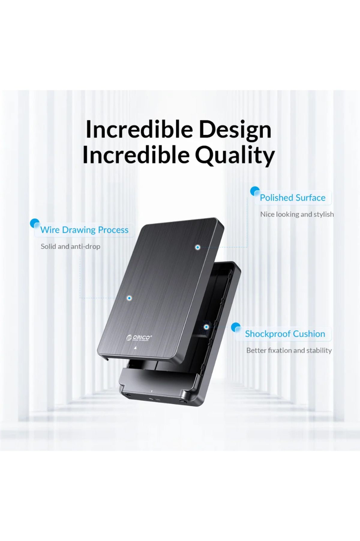 Orico-3.5" HDD Case SATA to USB C 6Gbps External Hard Drive Case for 3.5 inch HDD Enclosure with ... 3