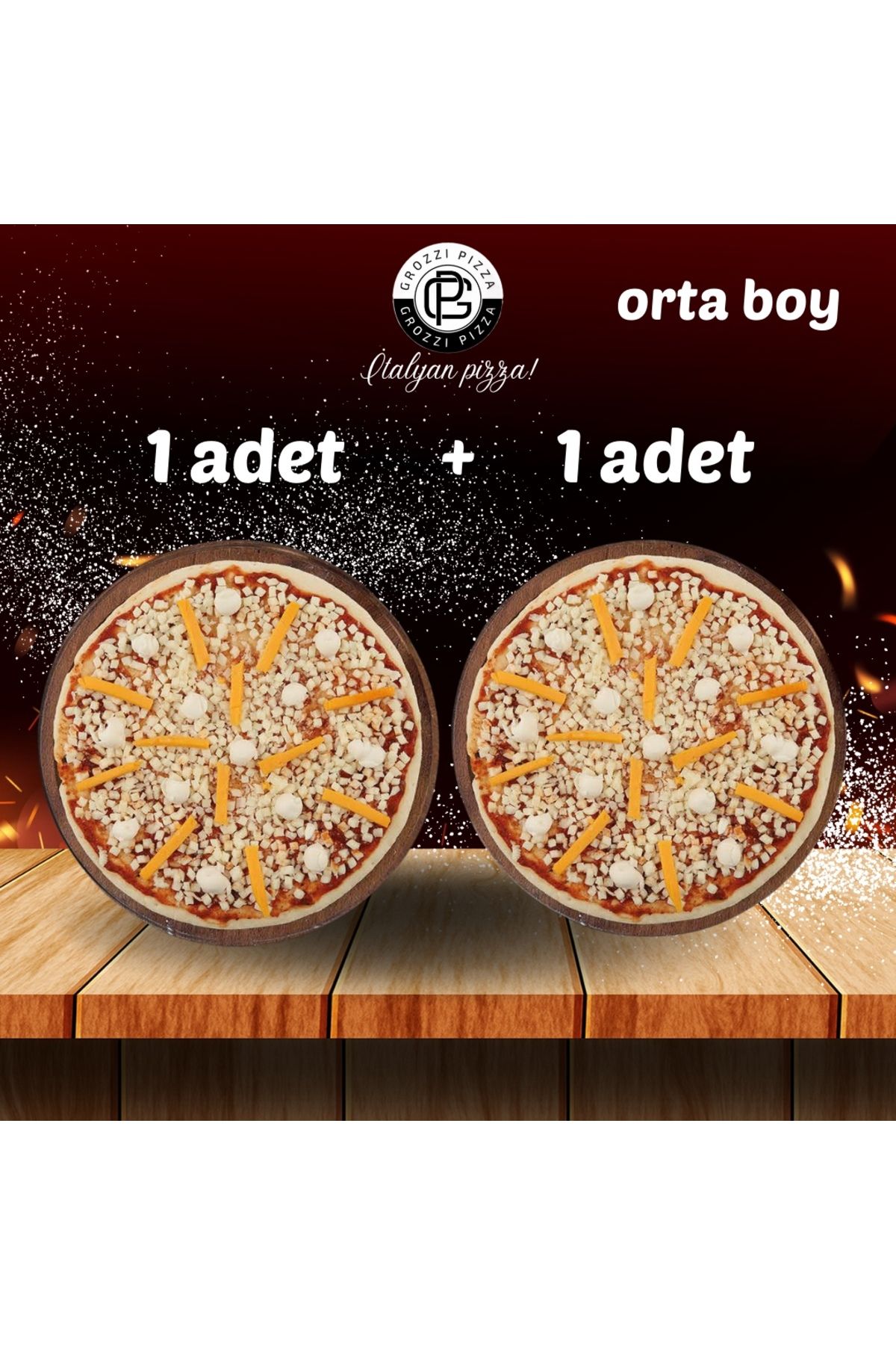 GROZZI ÜÇ PEYNİRLİ PİZZA 2 ADET 690 GRAM