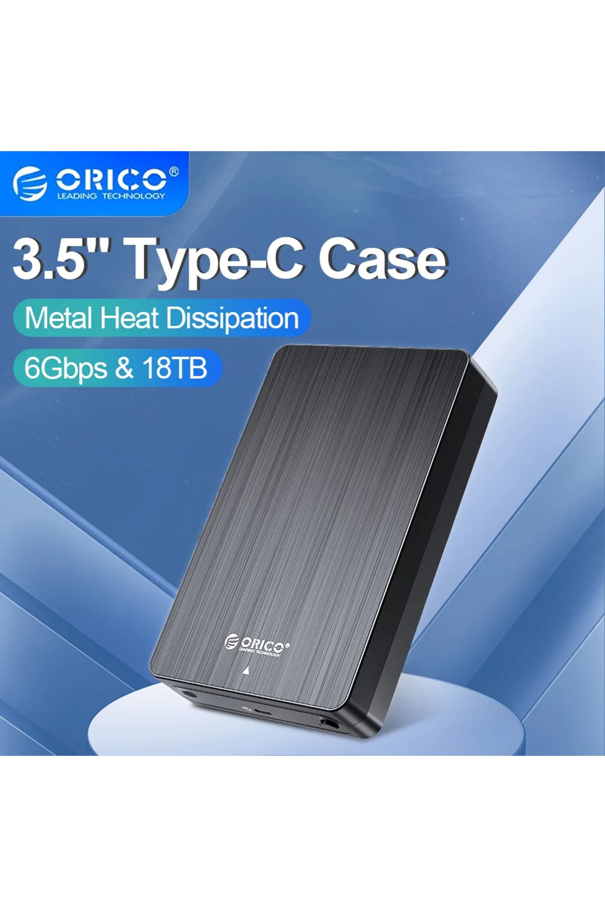 Orico-3.5" HDD Case SATA to USB C 6Gbps External Hard Drive Case for 3.5 inch HDD Enclosure with ... 2