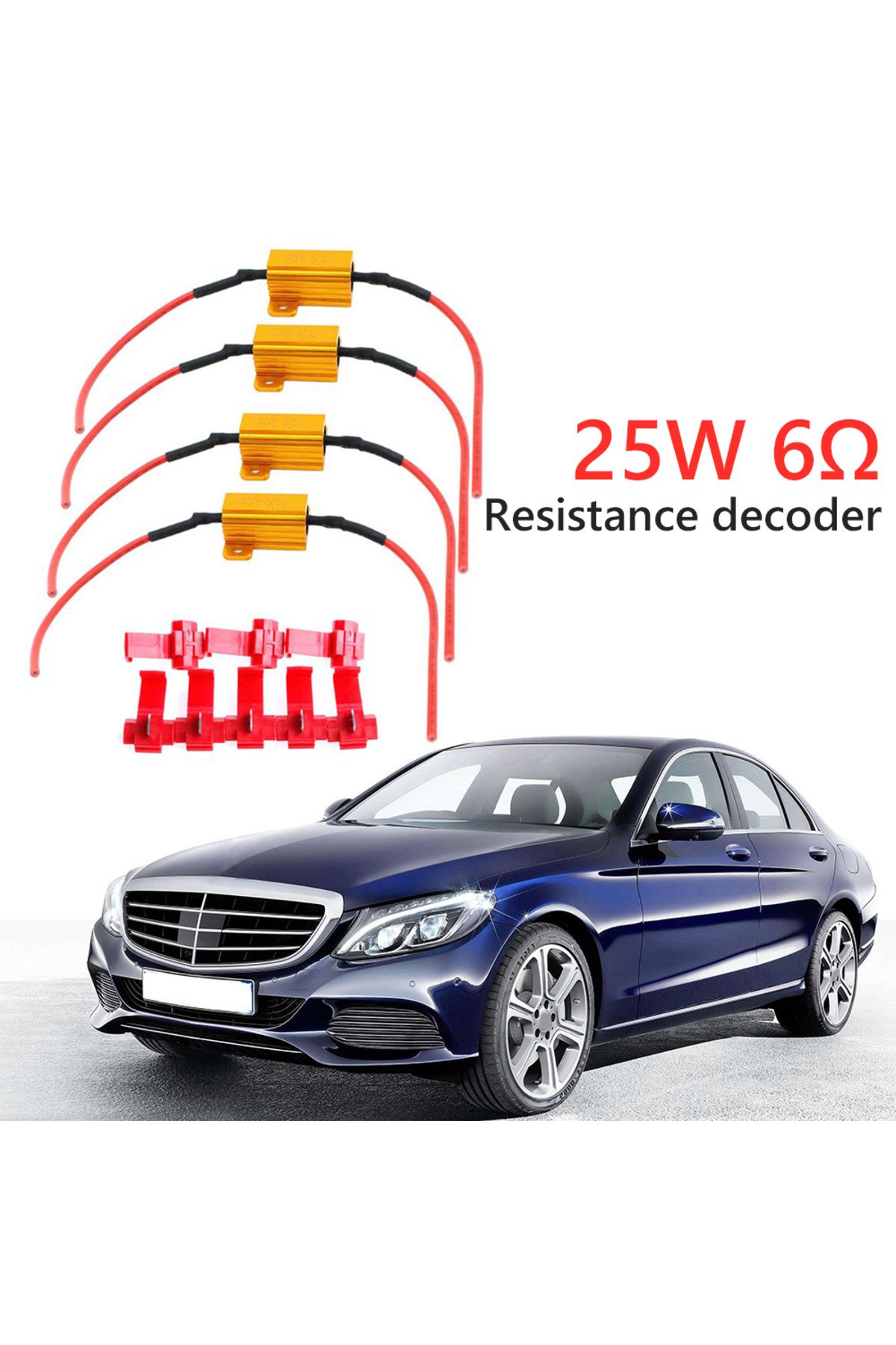 APWIKOGER-2pcs Anti-flashing Resistance Decoder 6ohm 25w Wirewound Resistor Waterproof Led Decoder Load Res... 1