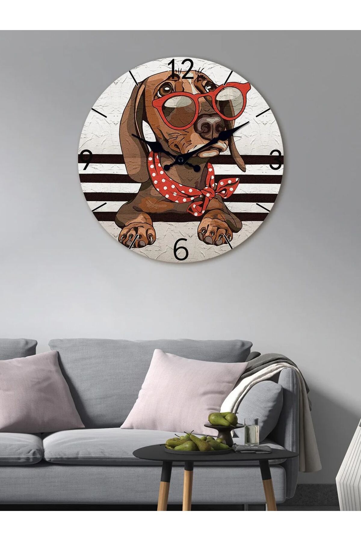 Choice-Personalized Dachshund Red Glasses Wooden Wall Clock Living Room Bedroom Kitchen Home Decoration ... 8