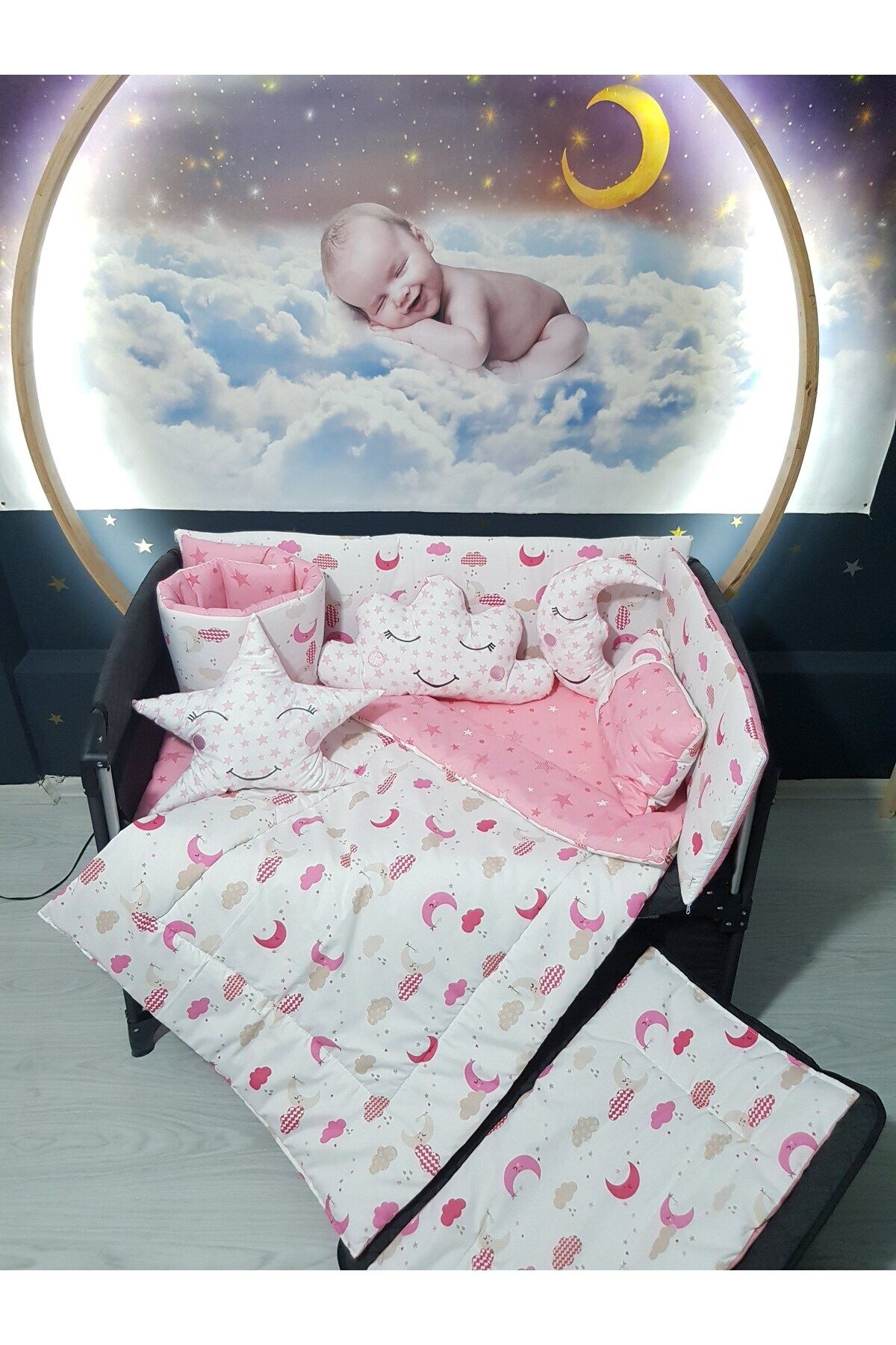 Baby Clime-70X120 Baby Sleeping Set 11 Pieces Sleeping Companion Pillows Park Crib Excluding 1