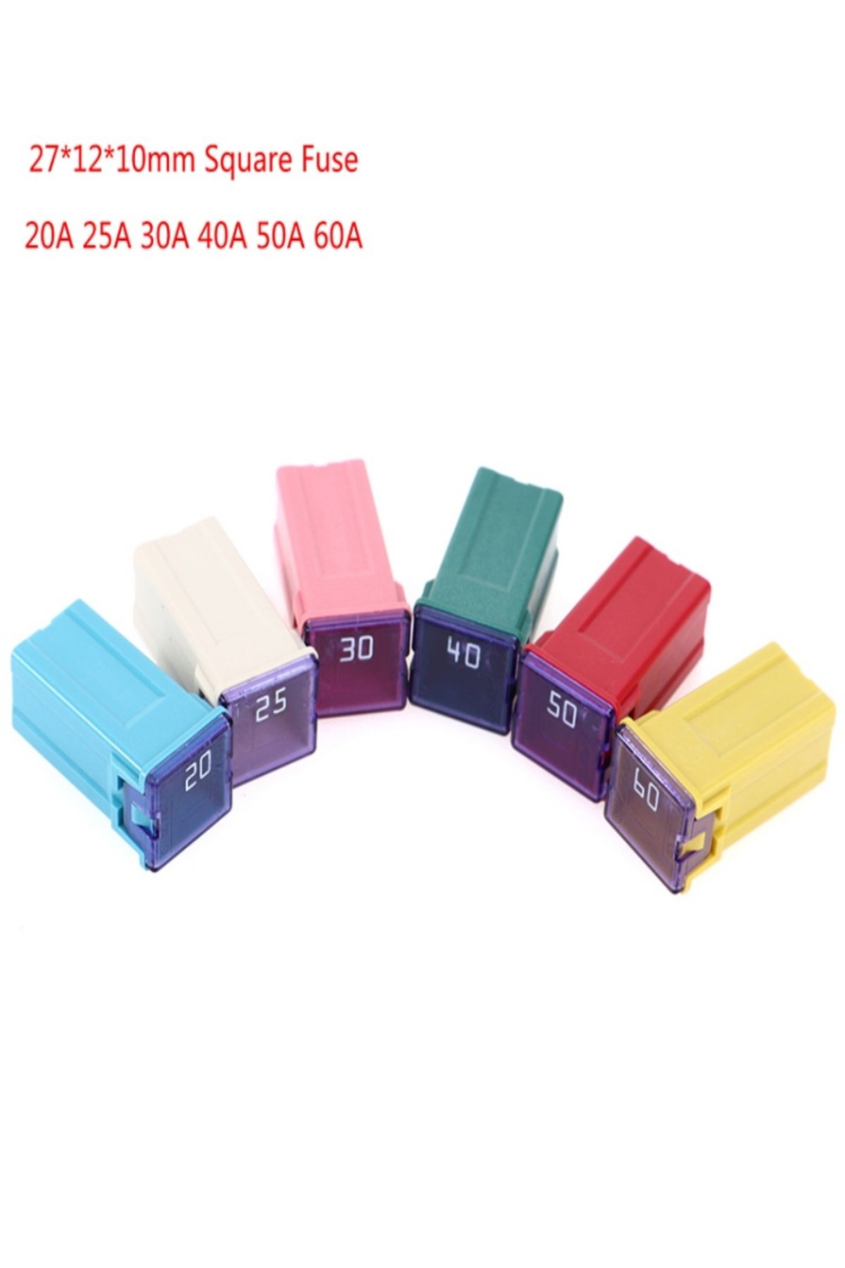 Choice-Mini Square Fuse 32V 20A 25A 30A 40A 50A60A Automotive Car Fuse With Plastic Box 8