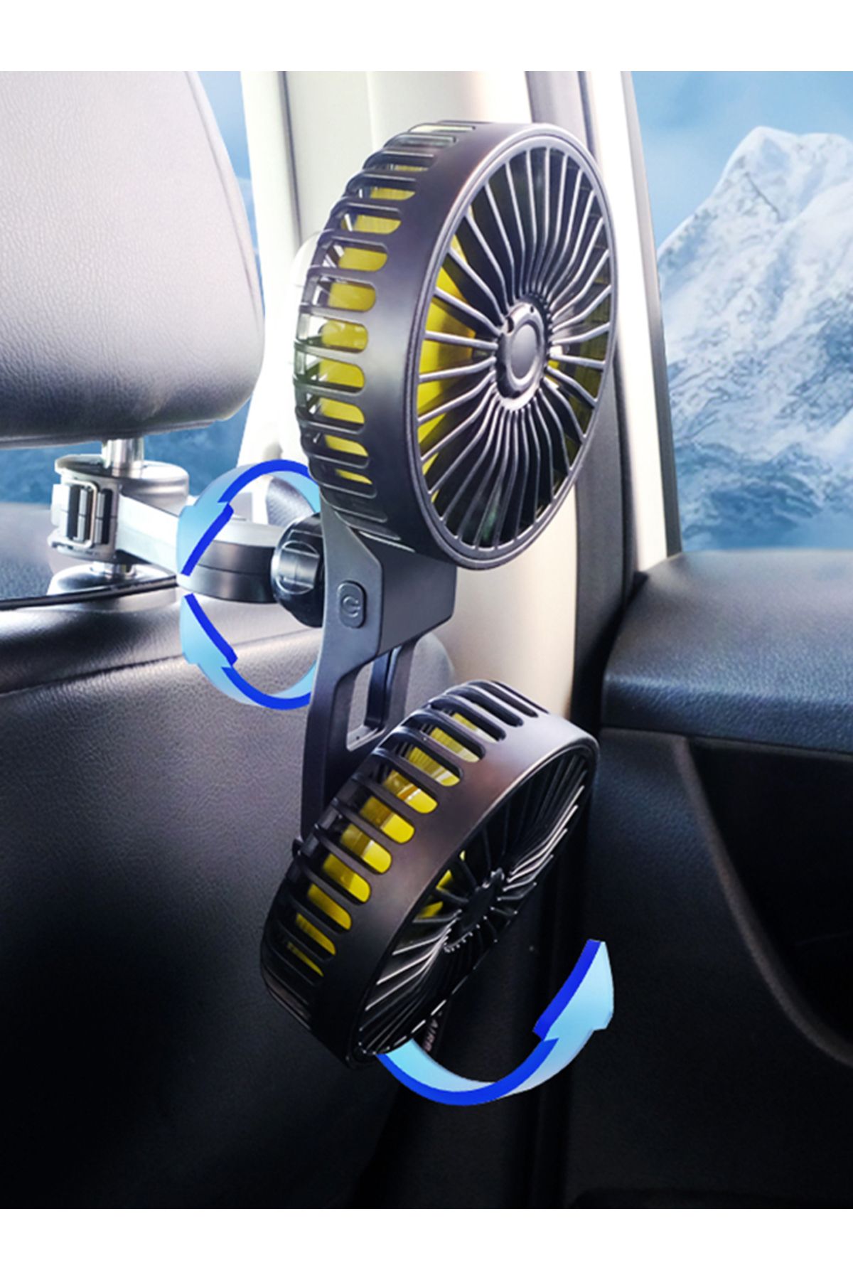 Choice-12V/24V Car Seat Back Cooling Fan 360 Degree Rotation USB Auto Headrest Ventilation Fan 3 Speed A... 8