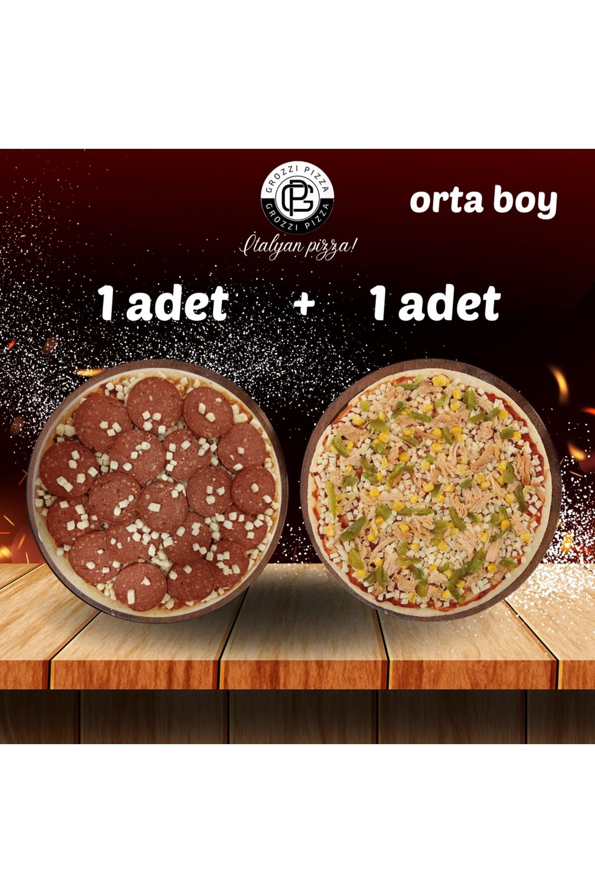 GROZZI SUCUKLU PİZZA 1 ADET 400 GRAM, TAVUKLU PİZZA 1 ADET 394 GRAM