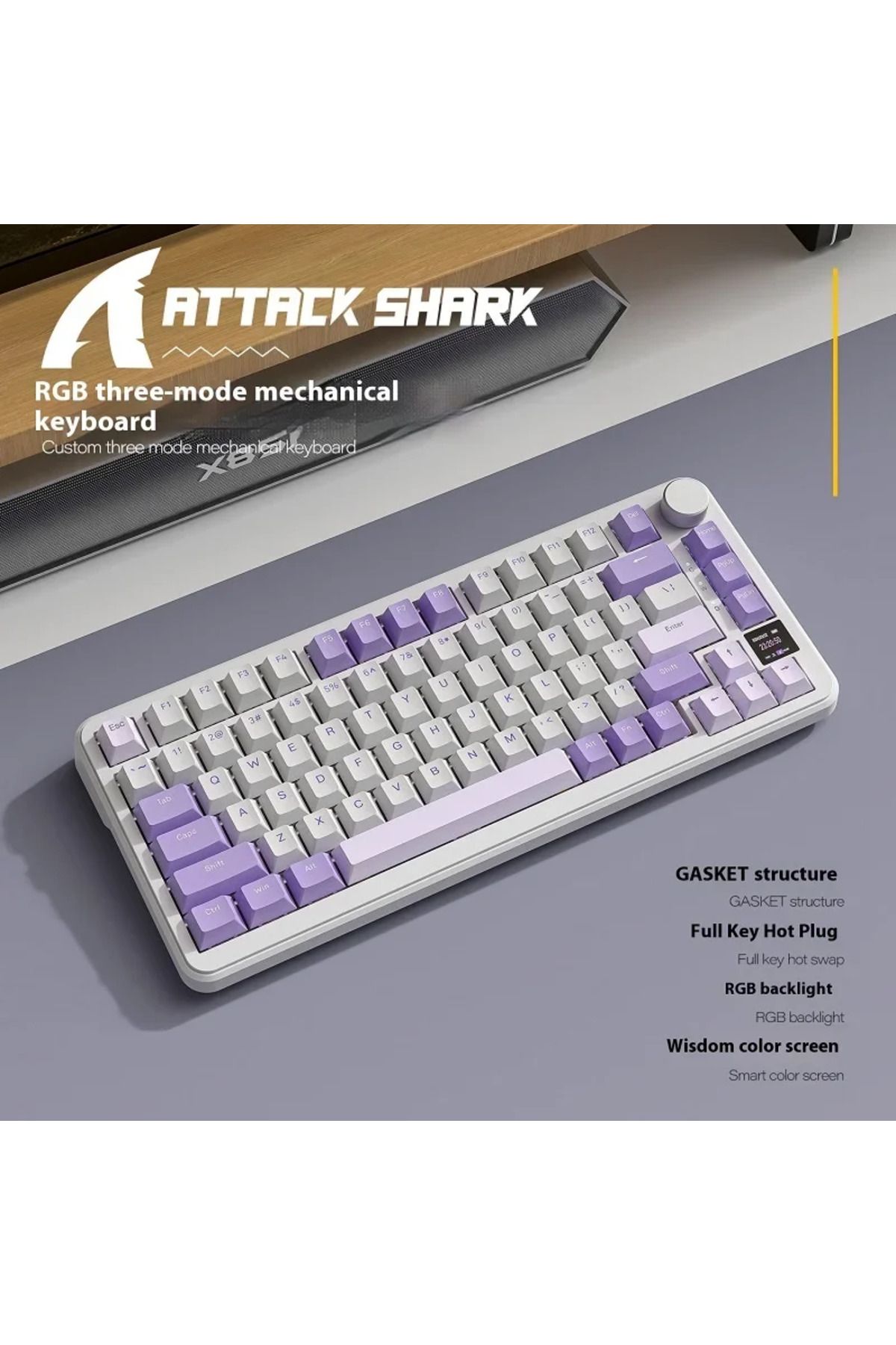 Choice-Attack Shark X85Pro Game Mechanical Keyboard Three Mode RGB Bluetooth Wireless Customization Hot ... 5