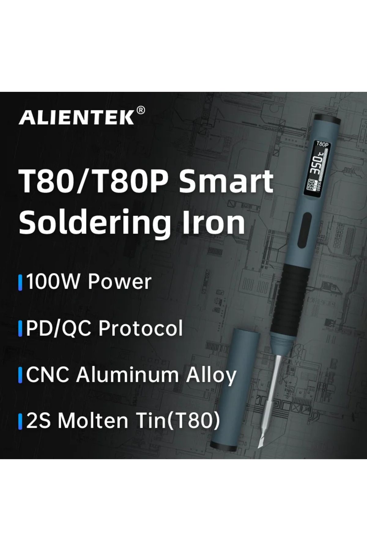 Choice-ALIENTEK T80P Smart Soldering Iron PD 100W QC 3.0 Adjustable Constant Temperature Portable Electr... 3