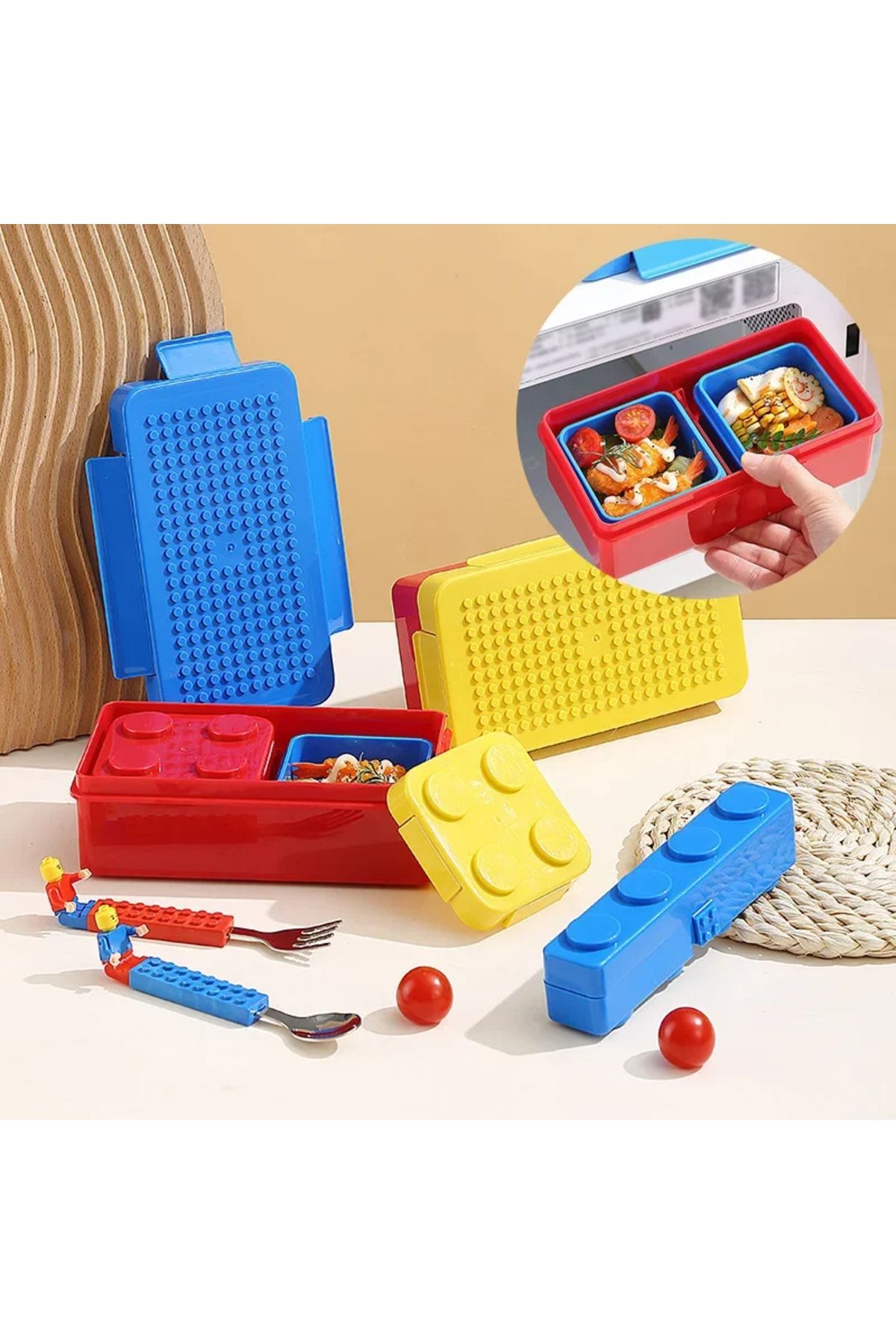 Choice-Block Lunch Box Building Block Bento Food Storage Container Dinnerware Portable Sealed Lunch Box ... 2