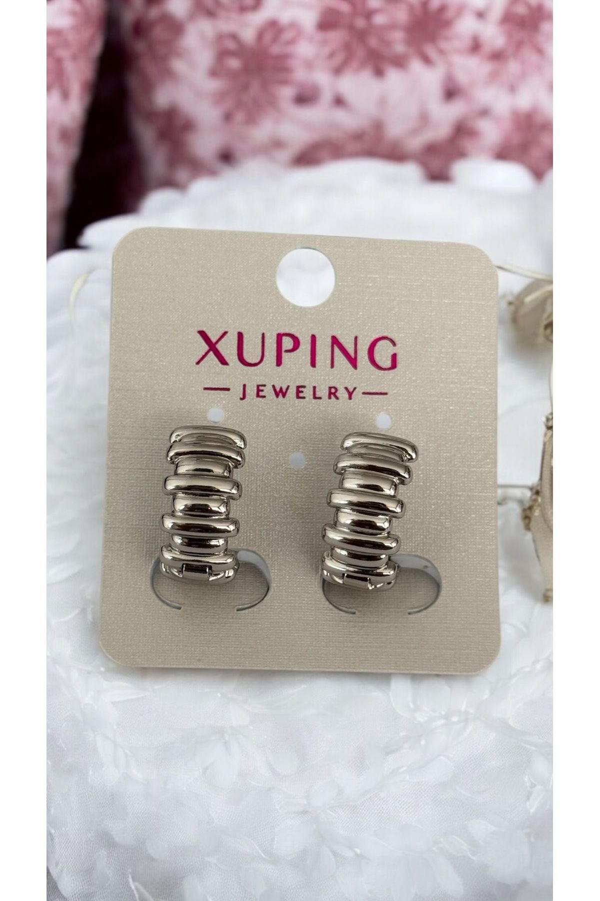 İNN JEWELLERY-Xuping Earrings Anti-Tarnish Antiallergic Silver Figured (2 Years Importor Warranty) 1